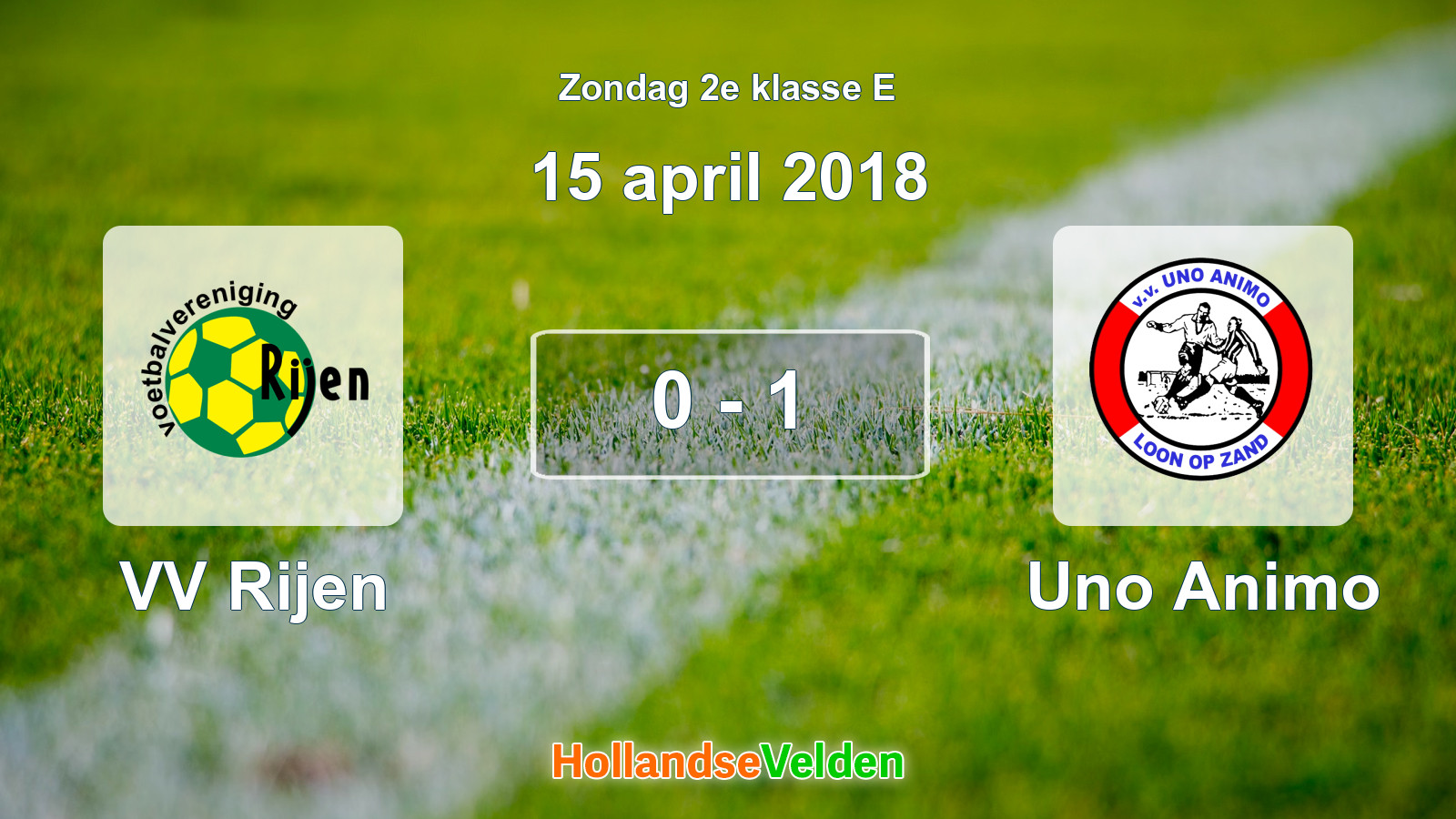 Gespeelde wedstrijd: VV Rijen - Uno Animo 0 - 1 (15 april 2018)