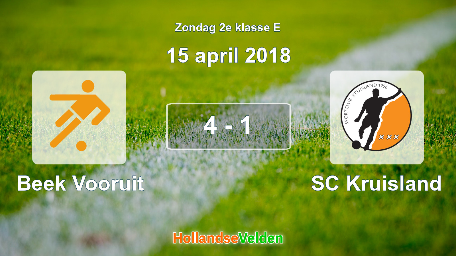 Gespeelde wedstrijd: Beek Vooruit - SC Kruisland 4 - 1 (15 april 2018)