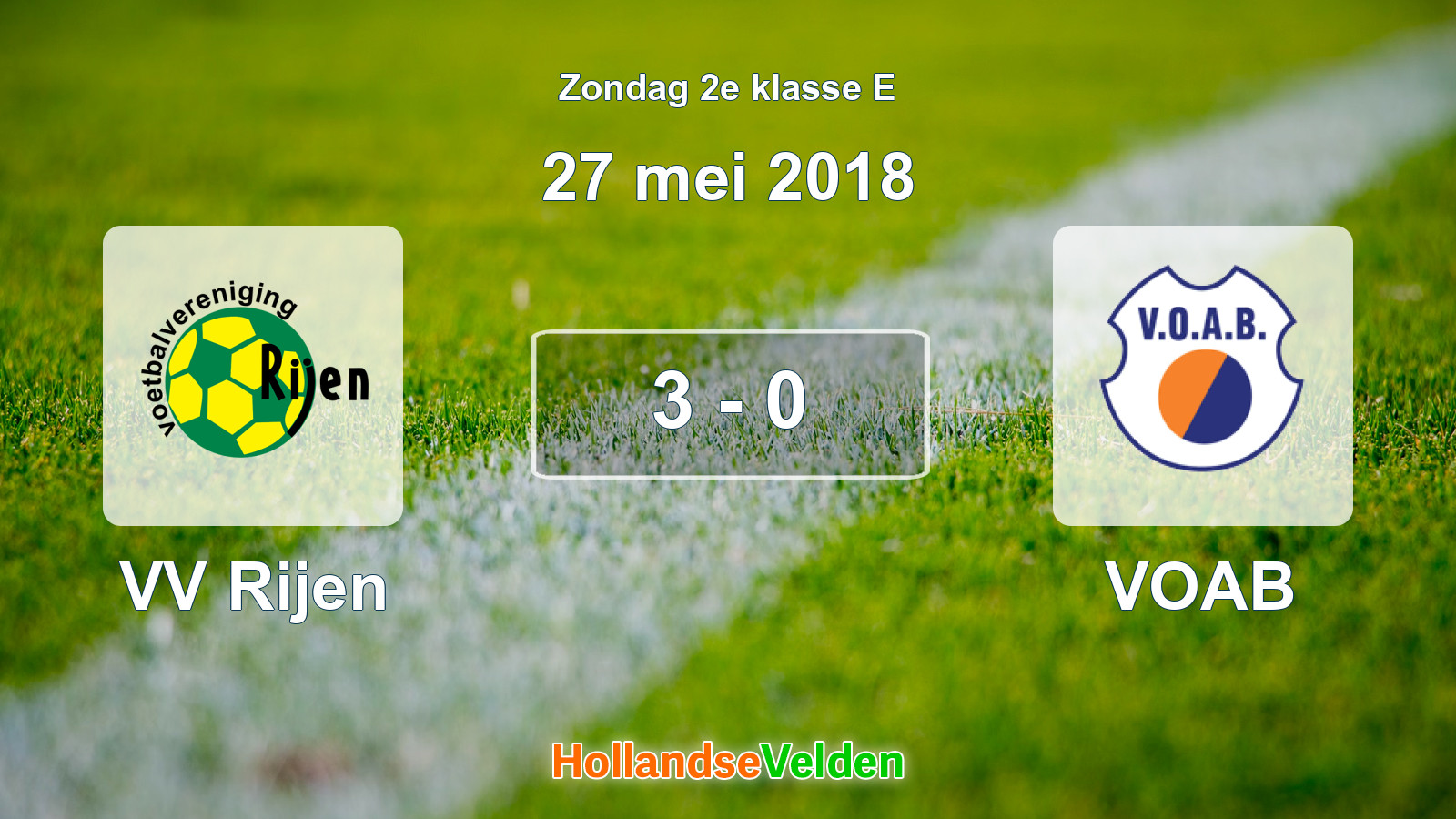 Gespeelde wedstrijd: VV Rijen - VOAB 3 - 0 (27 mei 2018)