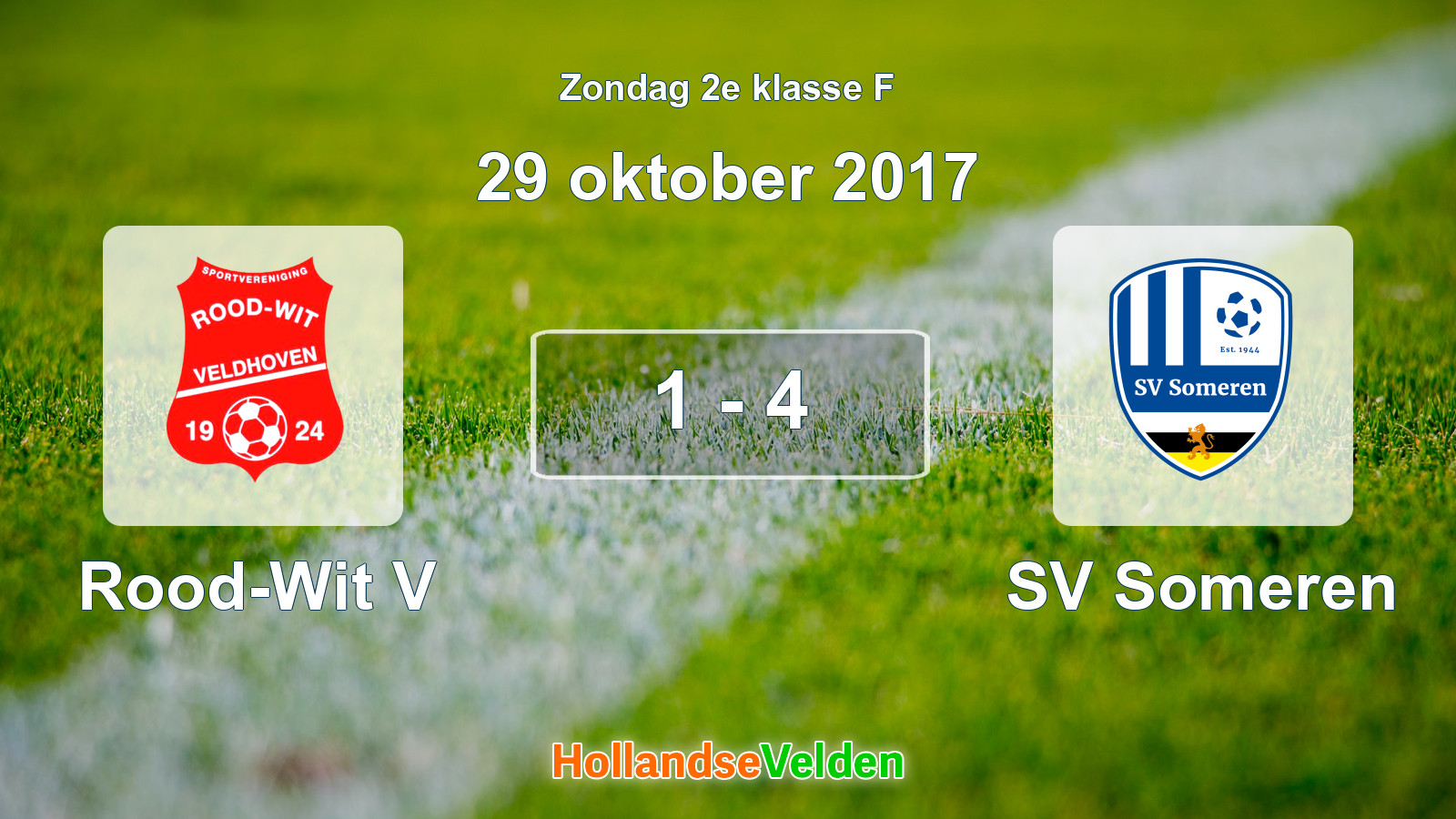 Gespeelde wedstrijd: Rood-Wit V - SV Someren 1 - 4 (29 oktober 2017)