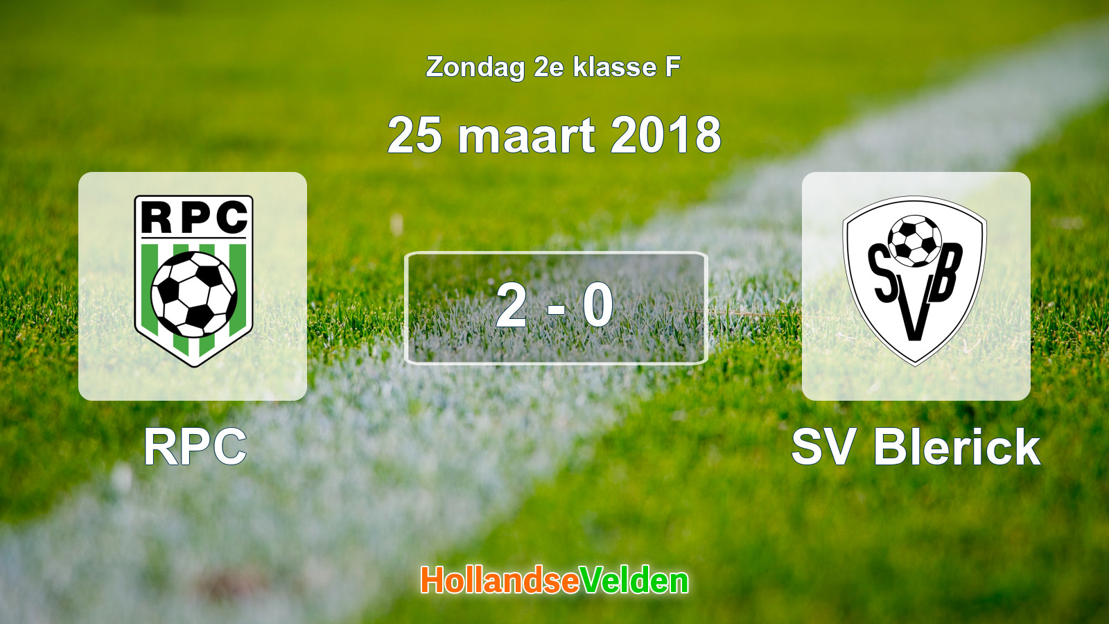 Gespeelde wedstrijd: RPC - SV Blerick 2 - 0 (25 maart 2018)
