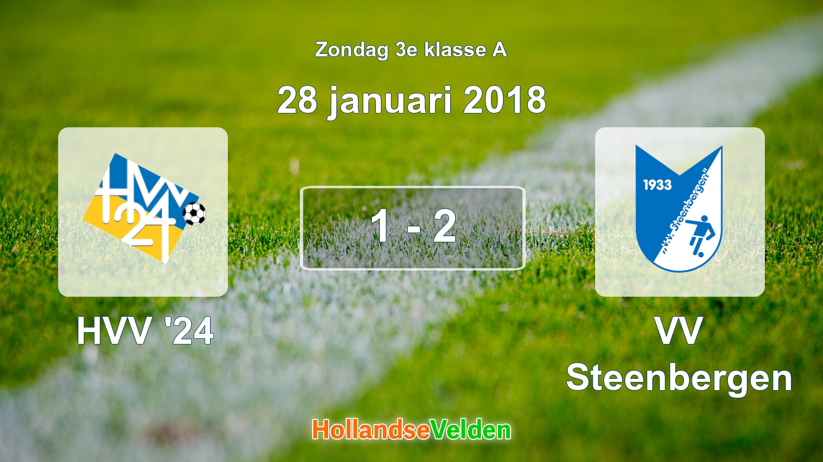 Gespeelde wedstrijd: HVV '24 - VV Steenbergen 1 - 2 (28 januari 2018)