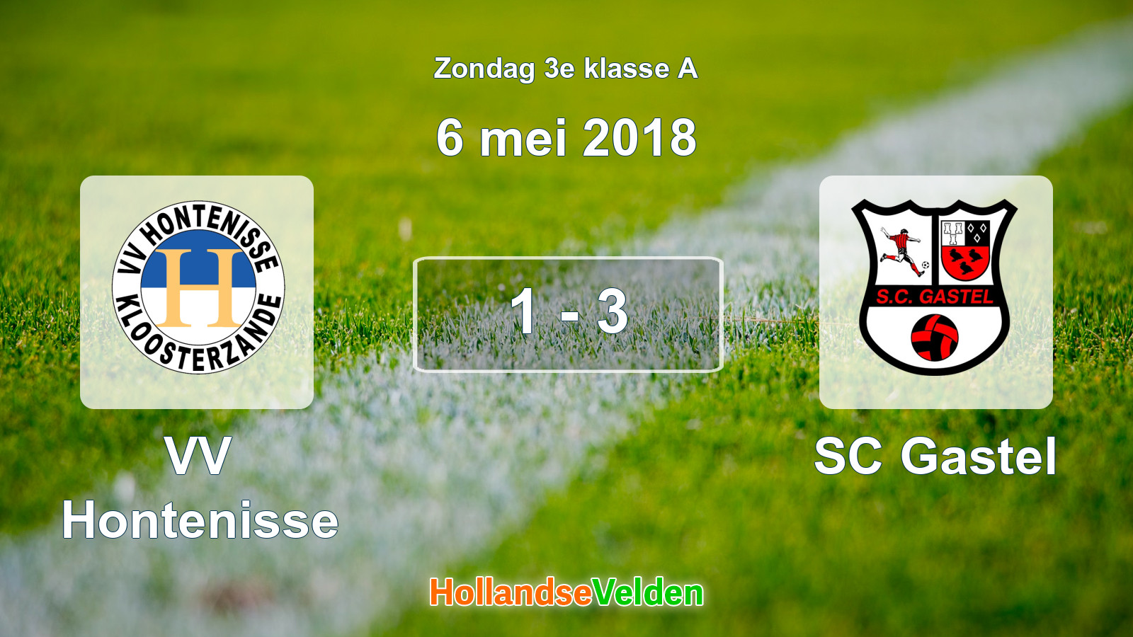 Gespeelde wedstrijd: VV Hontenisse - SC Gastel 1 - 3 (6 mei 2018)