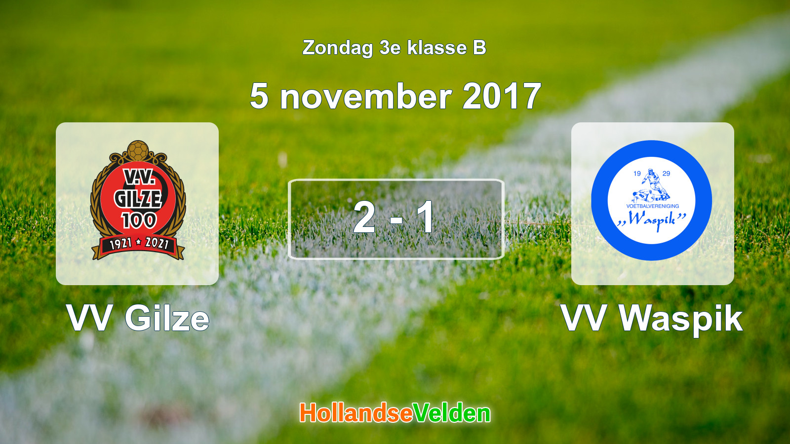 Gespeelde wedstrijd: VV Gilze - VV Waspik 2 - 1 (5 november 2017)