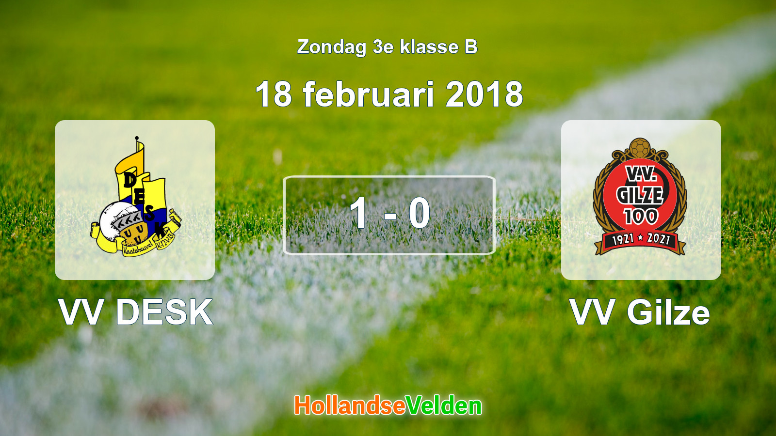 Gespeelde wedstrijd: VV DESK - VV Gilze 1 - 0 (18 februari 2018)
