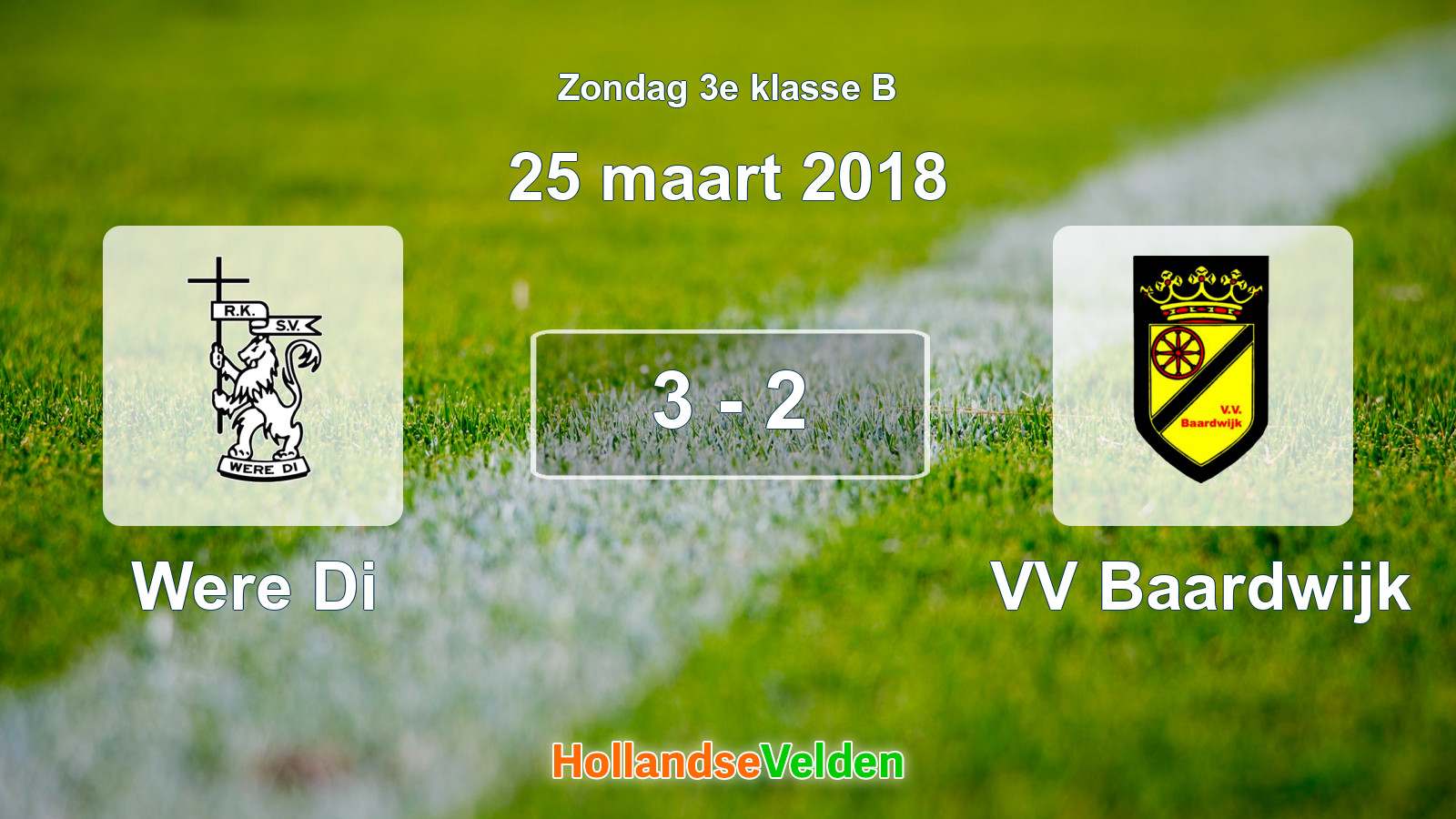Gespeelde wedstrijd: Were Di - VV Baardwijk 3 - 2 (25 maart 2018)