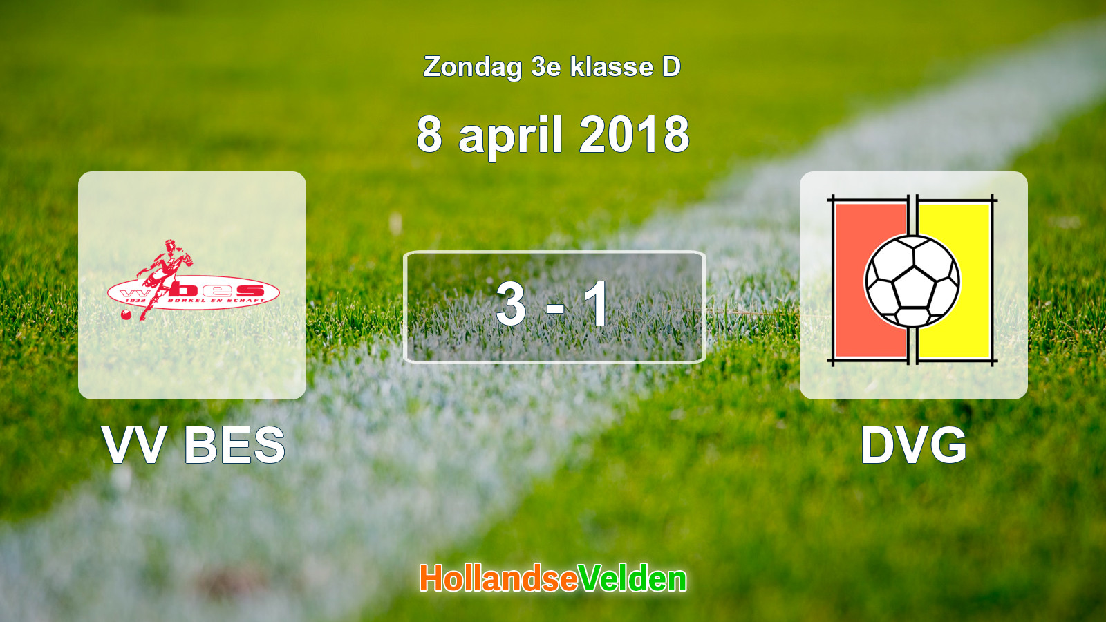 Gespeelde wedstrijd: VV BES - DVG 3 - 1 (8 april 2018)