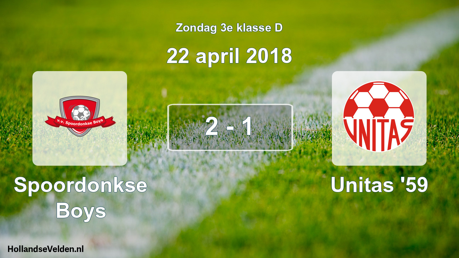 Gespeelde wedstrijd: Spoordonkse Boys - Unitas '59 2 - 1 (22 april 2018)