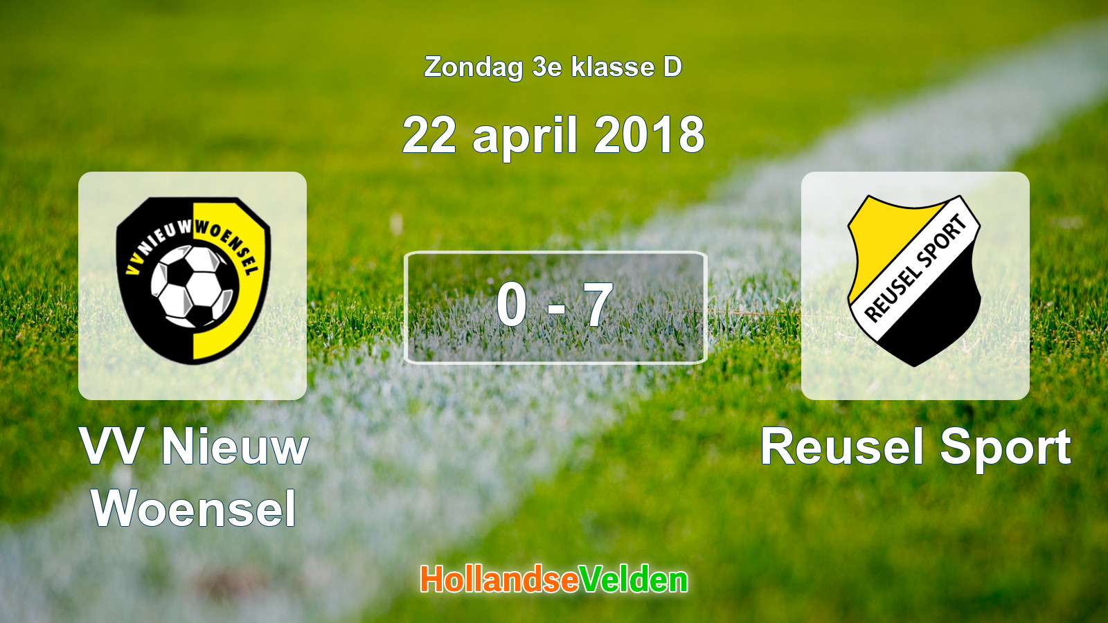 Gespeelde wedstrijd: VV Nieuw Woensel - Reusel Sport 0 - 7 (22 april 2018)