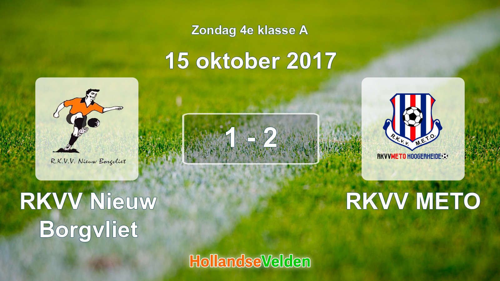 Gespeelde wedstrijd: RKVV Nieuw Borgvliet - RKVV METO 1 - 2 (15 oktober 2017)