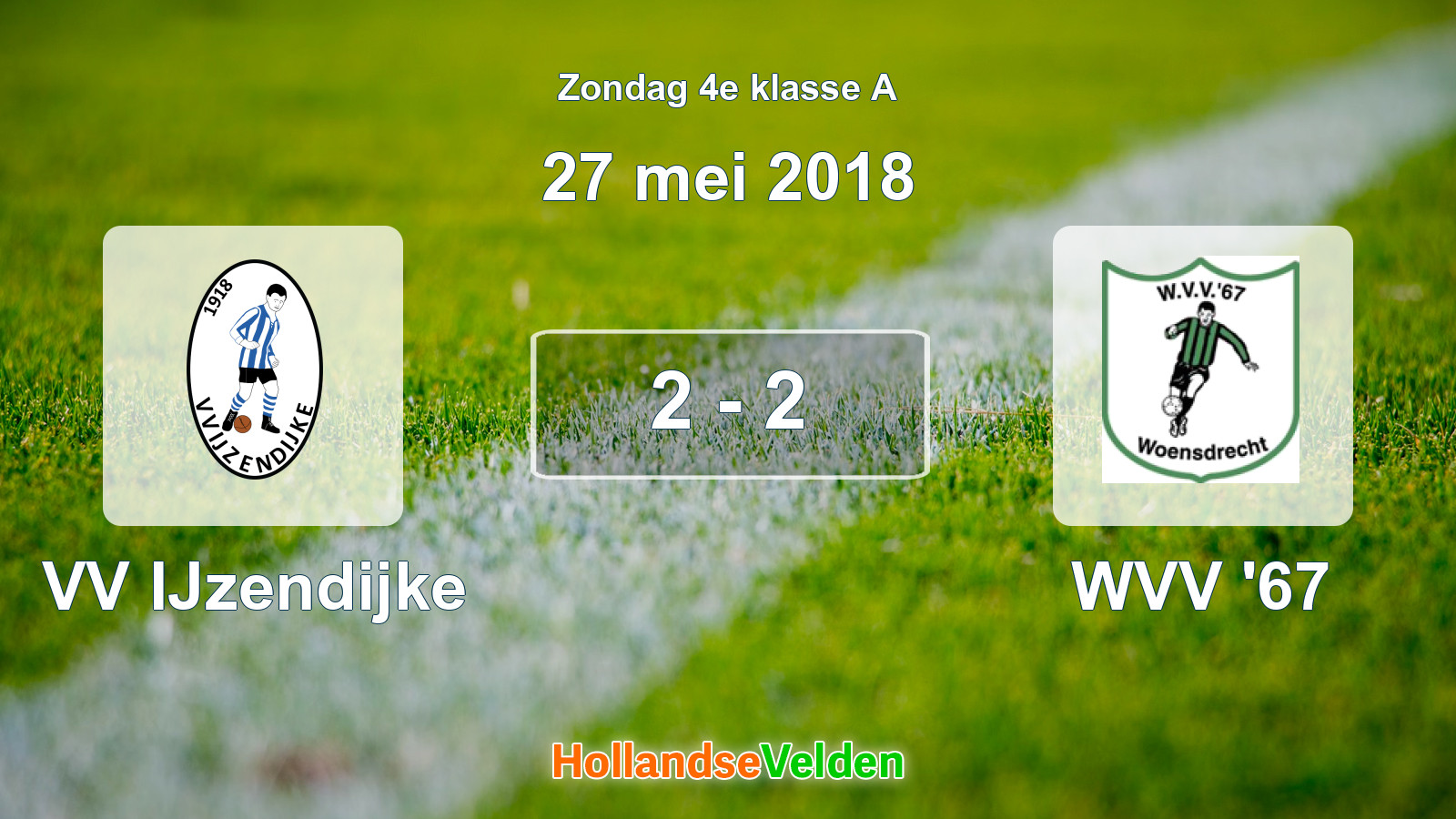 Gespeelde wedstrijd: VV IJzendijke - WVV '67 2 - 2 (27 mei 2018)