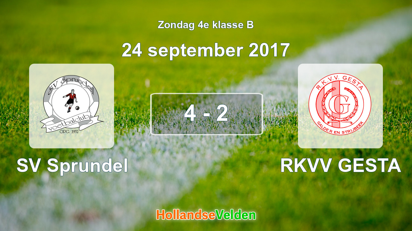 Gespeelde wedstrijd: SV Sprundel - RKVV GESTA 4 - 2 (24 september 2017)