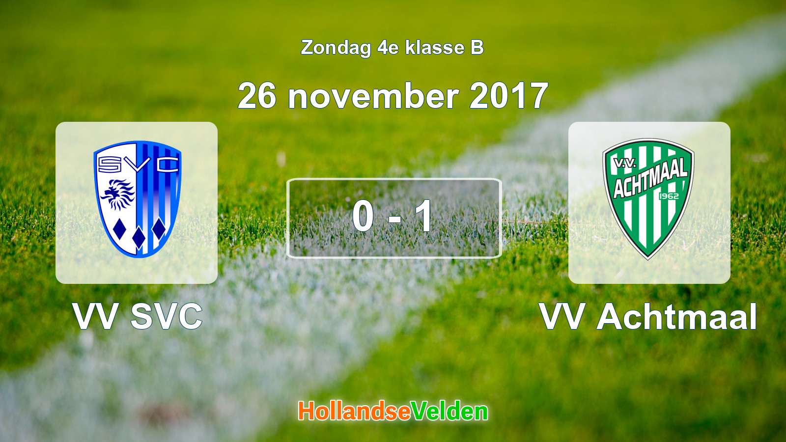 Gespeelde wedstrijd: VV SVC - VV Achtmaal 0 - 1 (26 november 2017)