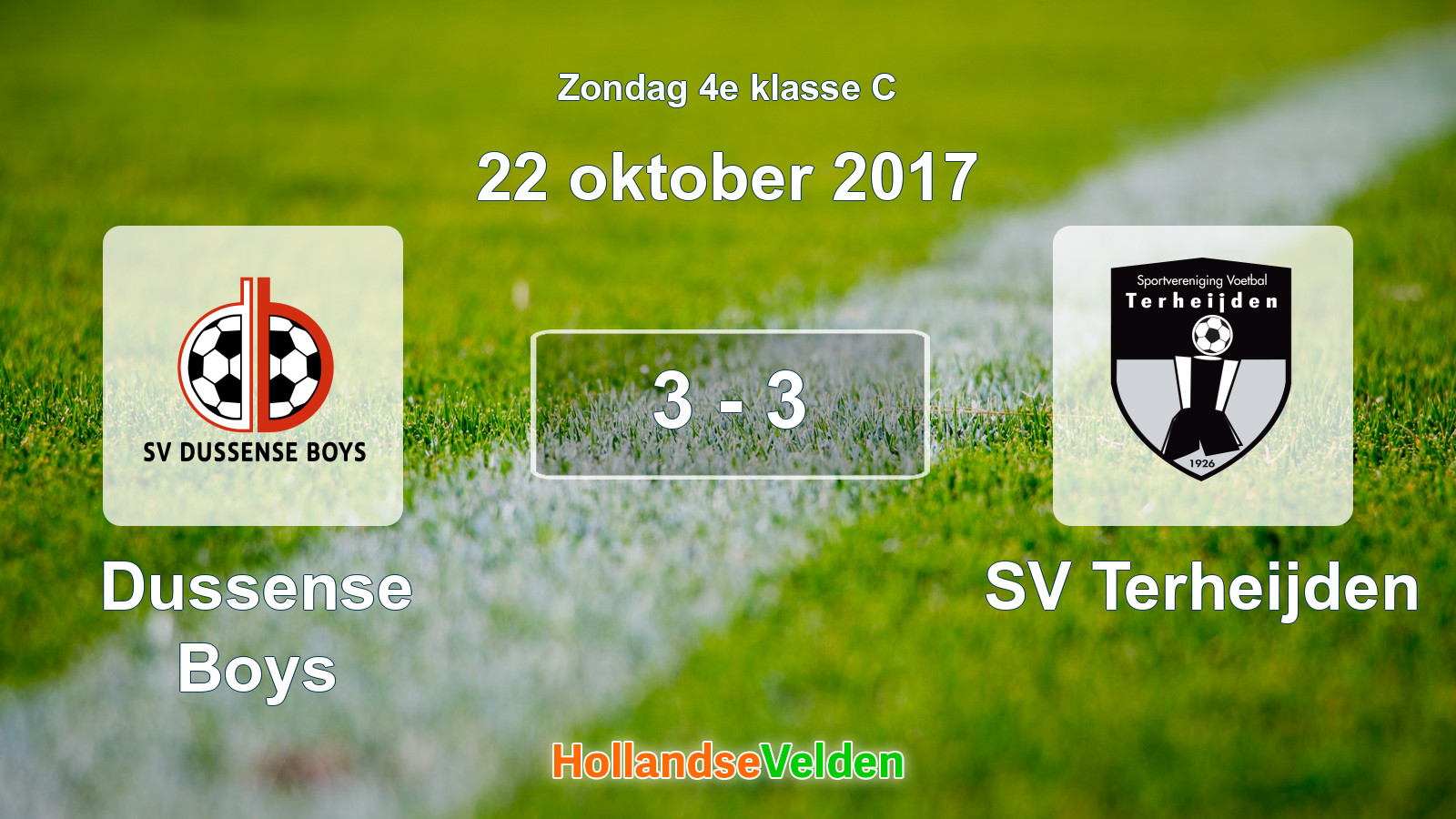 Gespeelde wedstrijd: Dussense Boys - SV Terheijden 3 - 3 (22 oktober 2017)