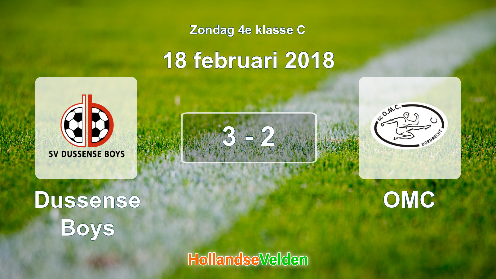 Gespeelde wedstrijd: Dussense Boys - OMC 3 - 2 (18 februari 2018)