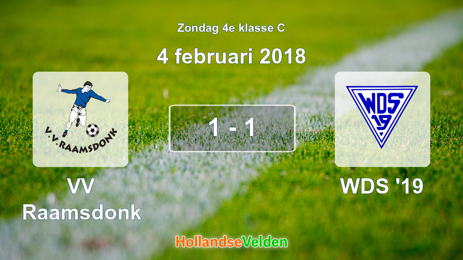 Gespeelde wedstrijd: VV Raamsdonk - WDS '19 1 - 1 (4 februari 2018)