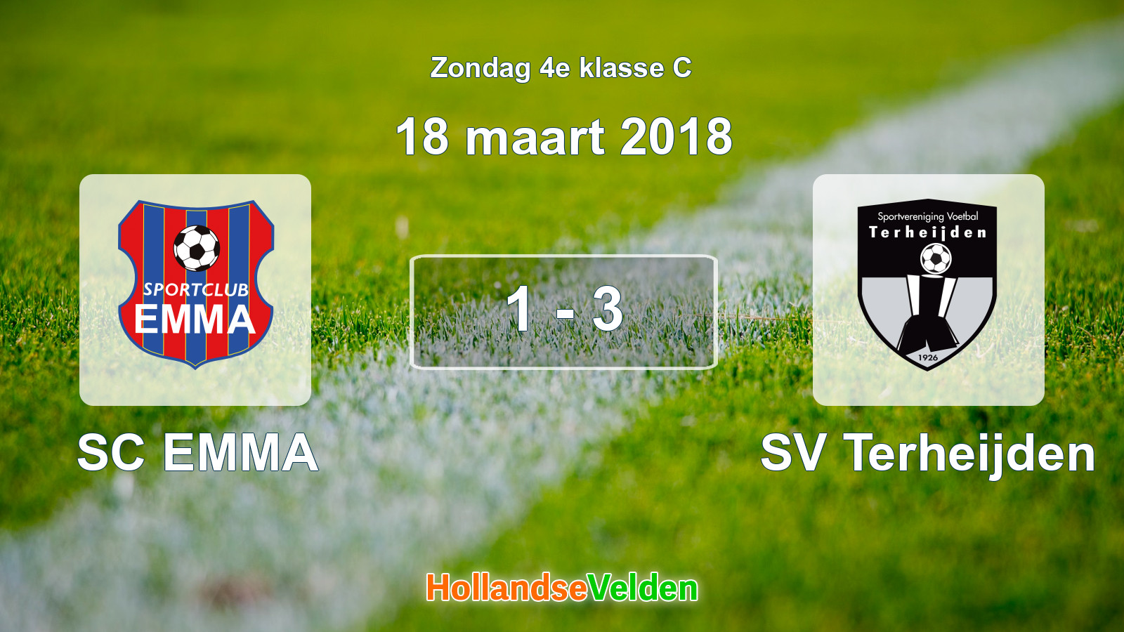 Gespeelde wedstrijd: SC EMMA - SV Terheijden 1 - 3 (18 maart 2018)