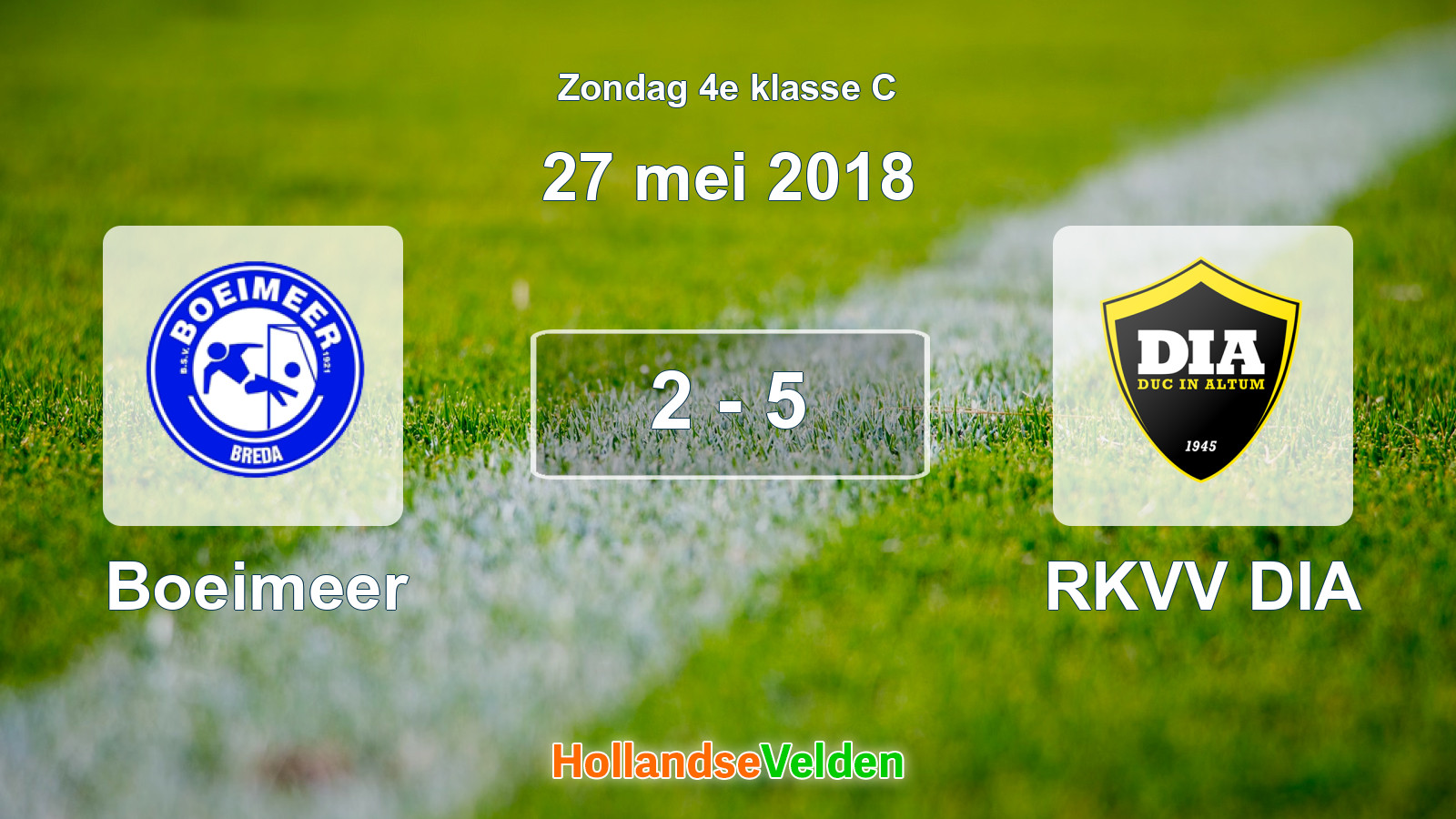 Gespeelde wedstrijd: Boeimeer - RKVV DIA 2 - 5 (27 mei 2018)
