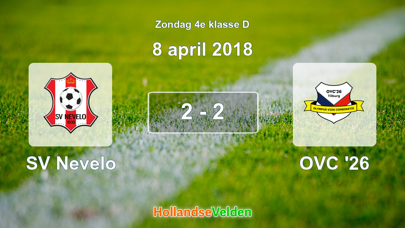 Gespeelde wedstrijd: SV Nevelo - OVC '26 2 - 2 (8 april 2018)