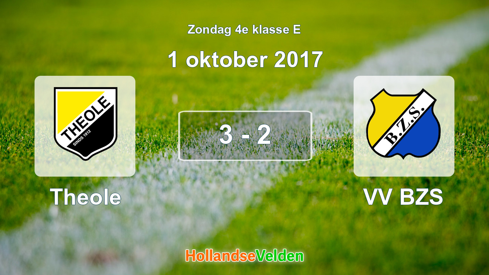 Gespeelde wedstrijd: Theole - VV BZS 3 - 2 (1 oktober 2017)