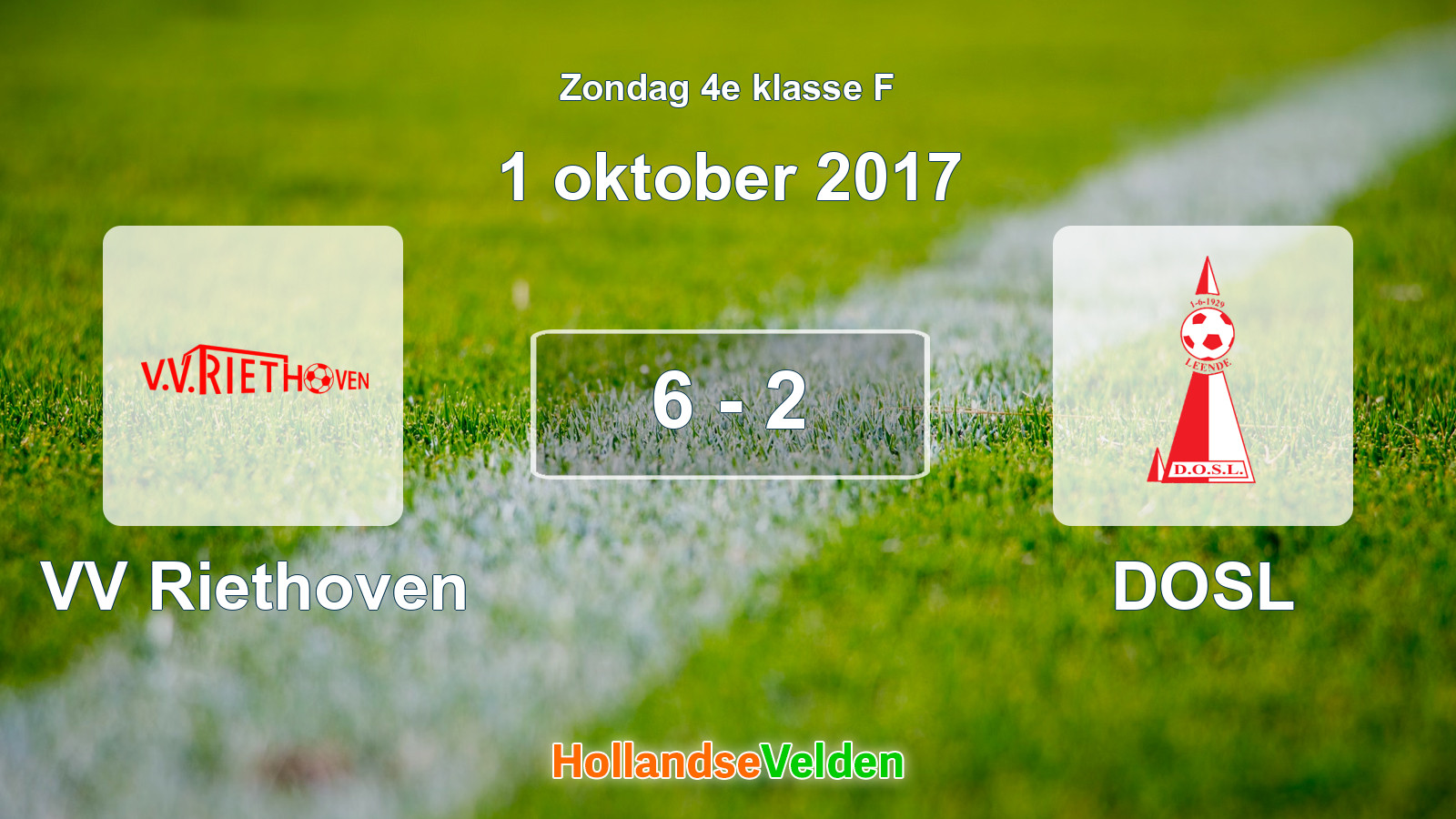 Gespeelde wedstrijd: VV Riethoven - DOSL 6 - 2 (1 oktober 2017)