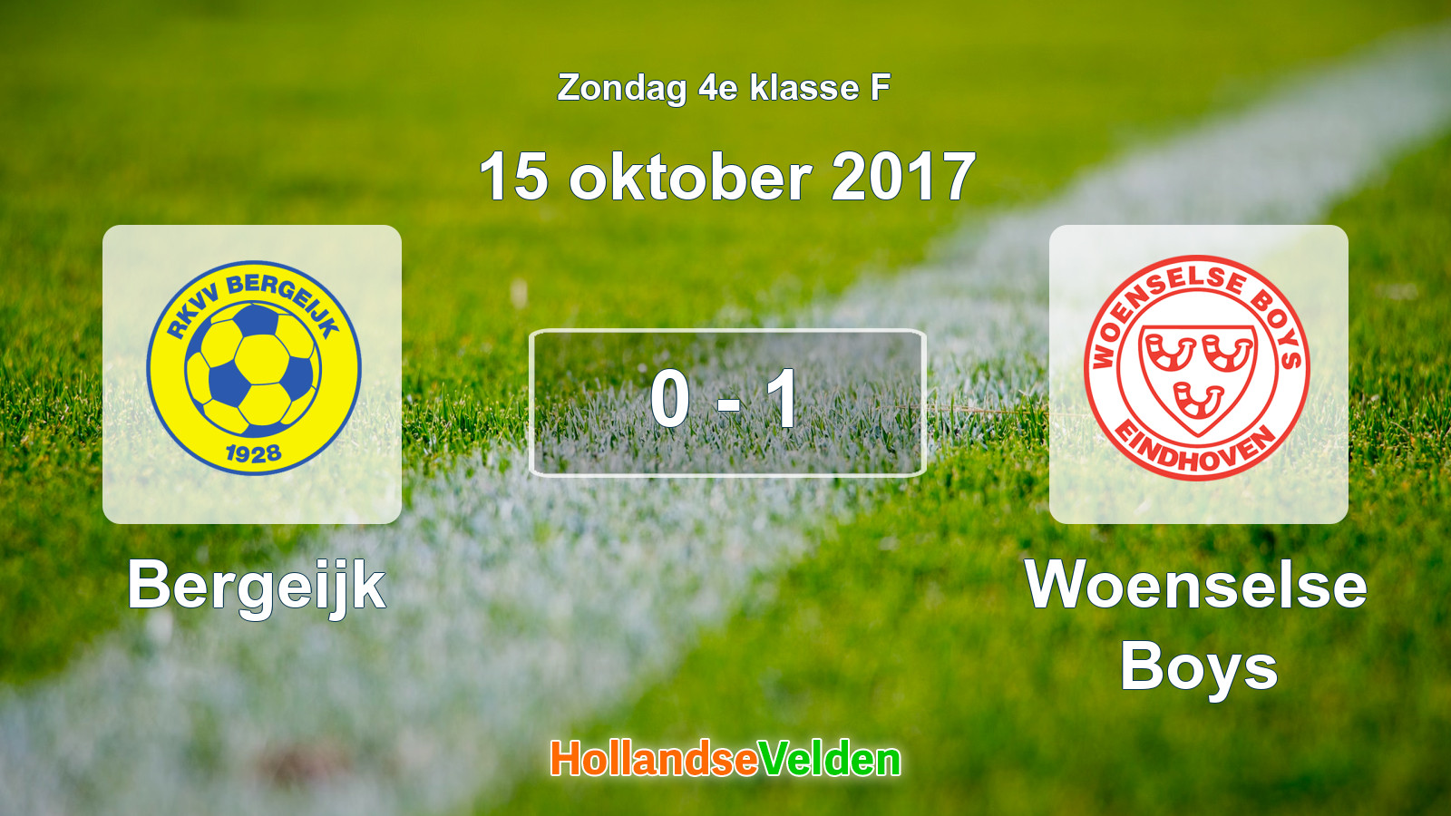 Gespeelde wedstrijd: Bergeijk - Woenselse Boys 0 - 1 (15 oktober 2017)