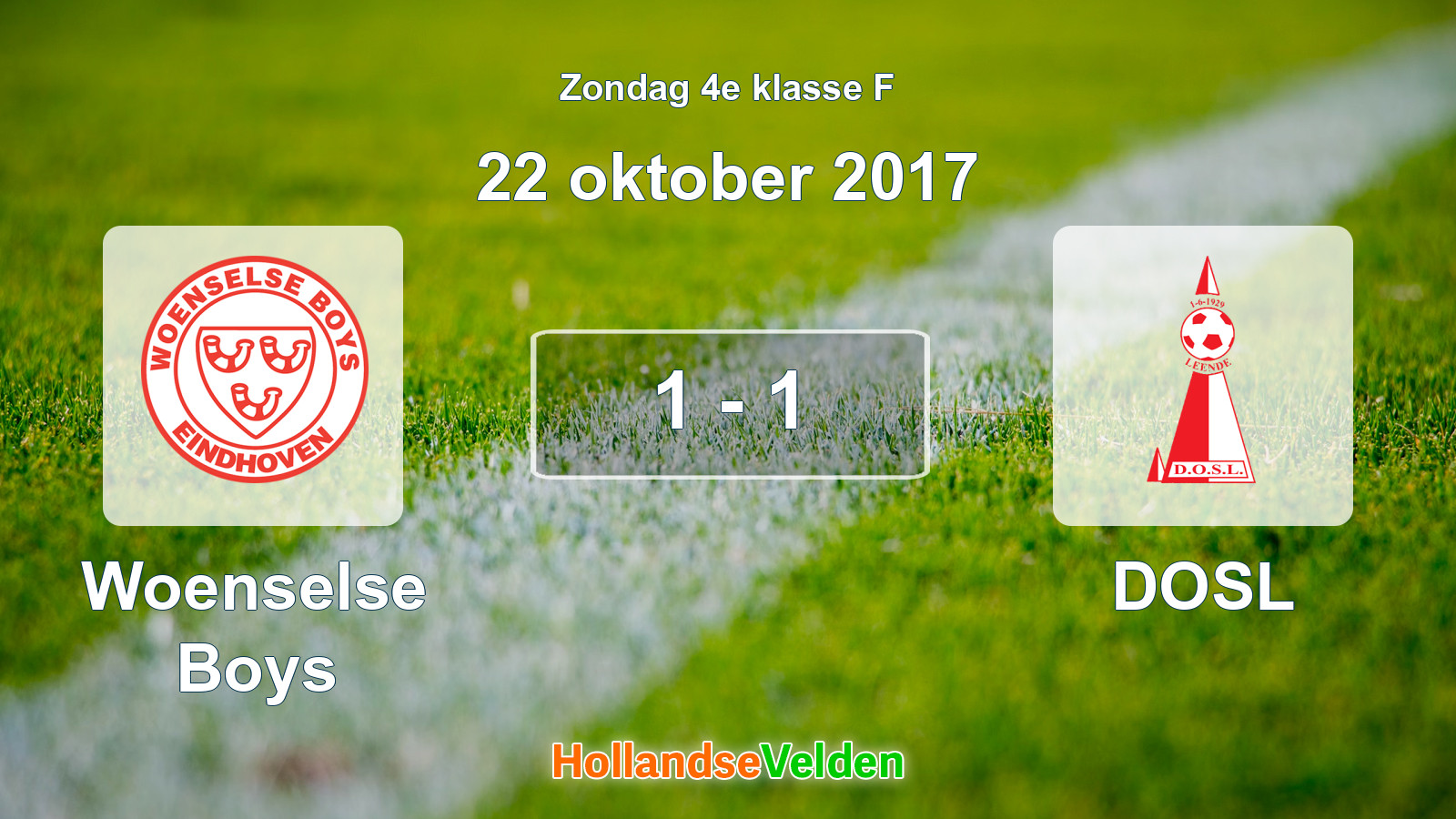 Gespeelde wedstrijd: Woenselse Boys - DOSL 1 - 1 (22 oktober 2017)