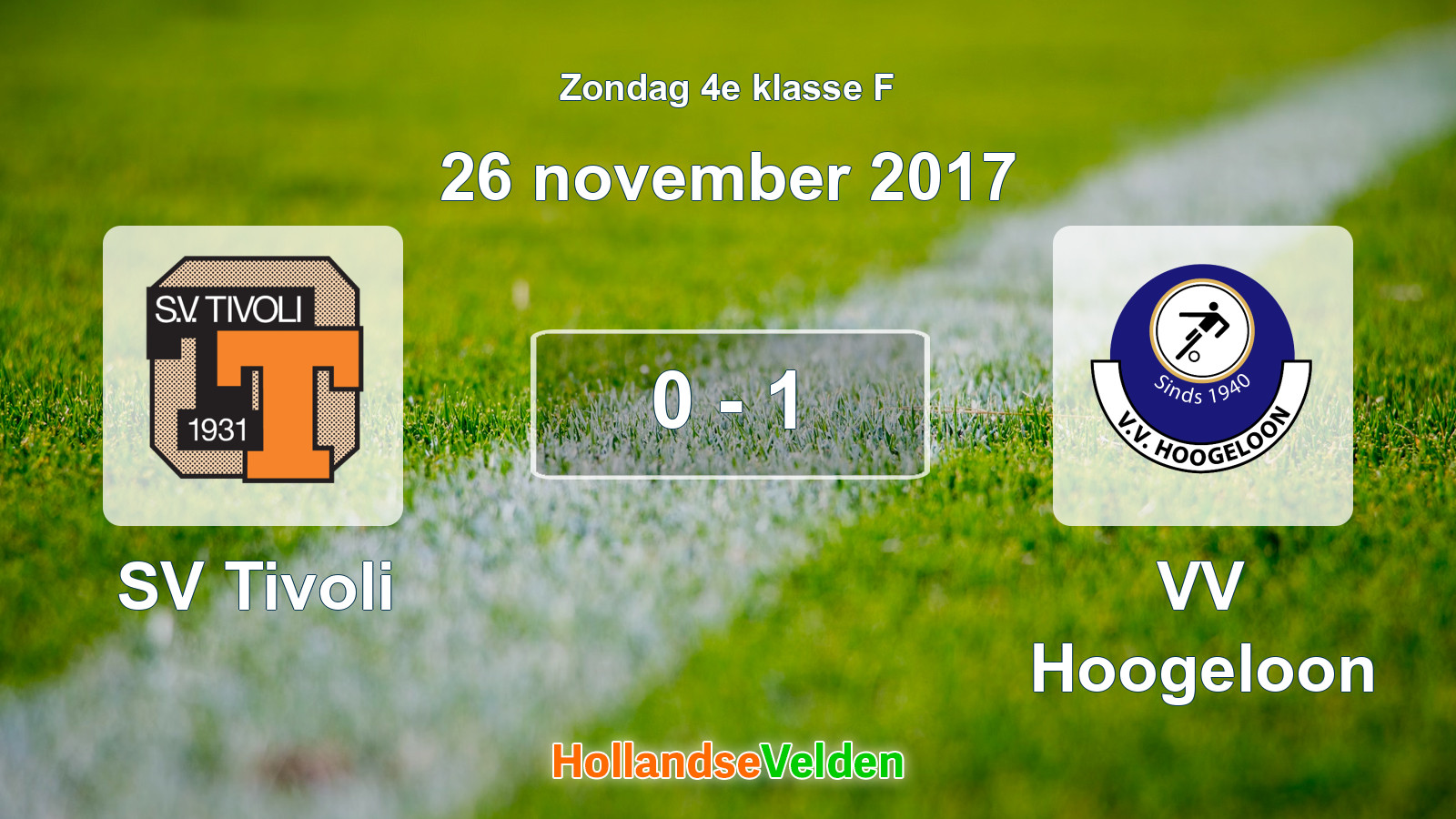 Gespeelde wedstrijd: SV Tivoli - VV Hoogeloon 0 - 1 (26 november 2017)