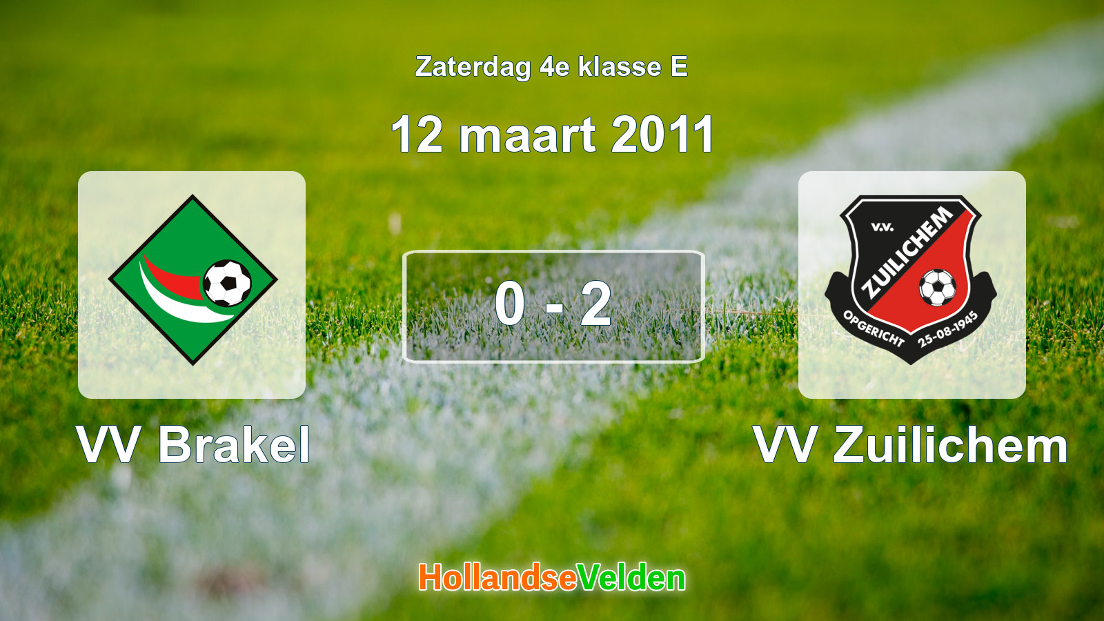 Gespeelde wedstrijd: VV Brakel - VV Zuilichem 0 - 2 (12 maart 2011)