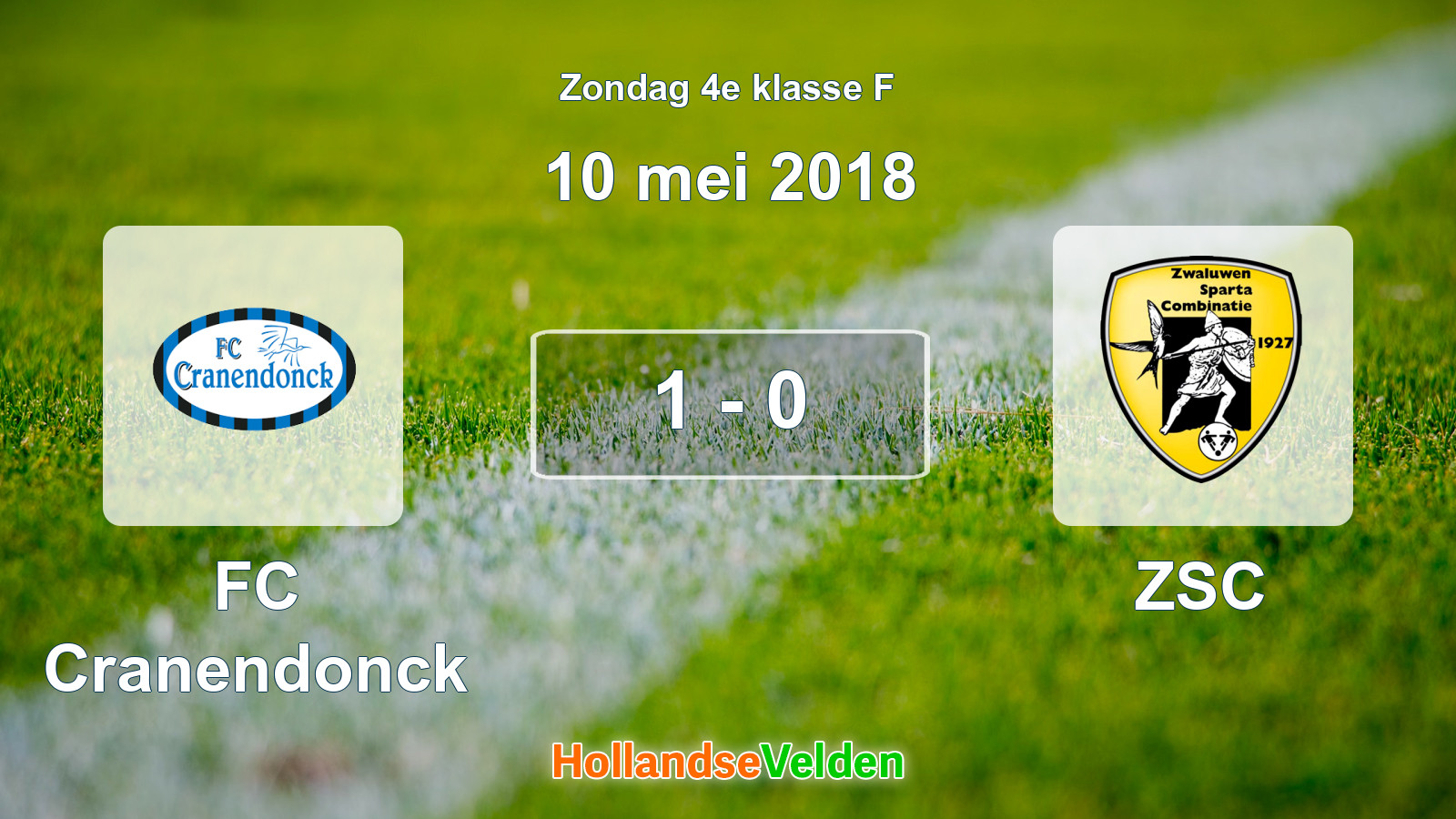 Gespeelde wedstrijd: FC Cranendonck - ZSC 1 - 0 (10 mei 2018)