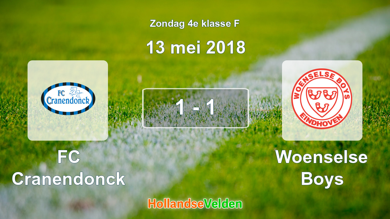 Gespeelde wedstrijd: FC Cranendonck - Woenselse Boys 1 - 1 (13 mei 2018)