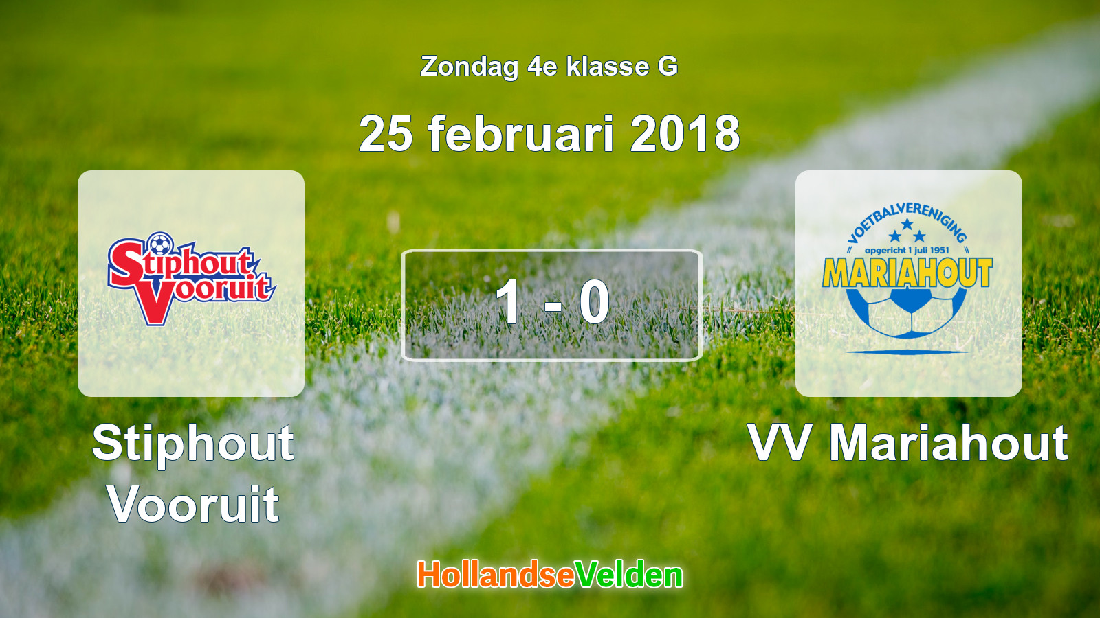 Gespeelde wedstrijd: Stiphout Vooruit - VV Mariahout 1 - 0 (25 februari 2018)
