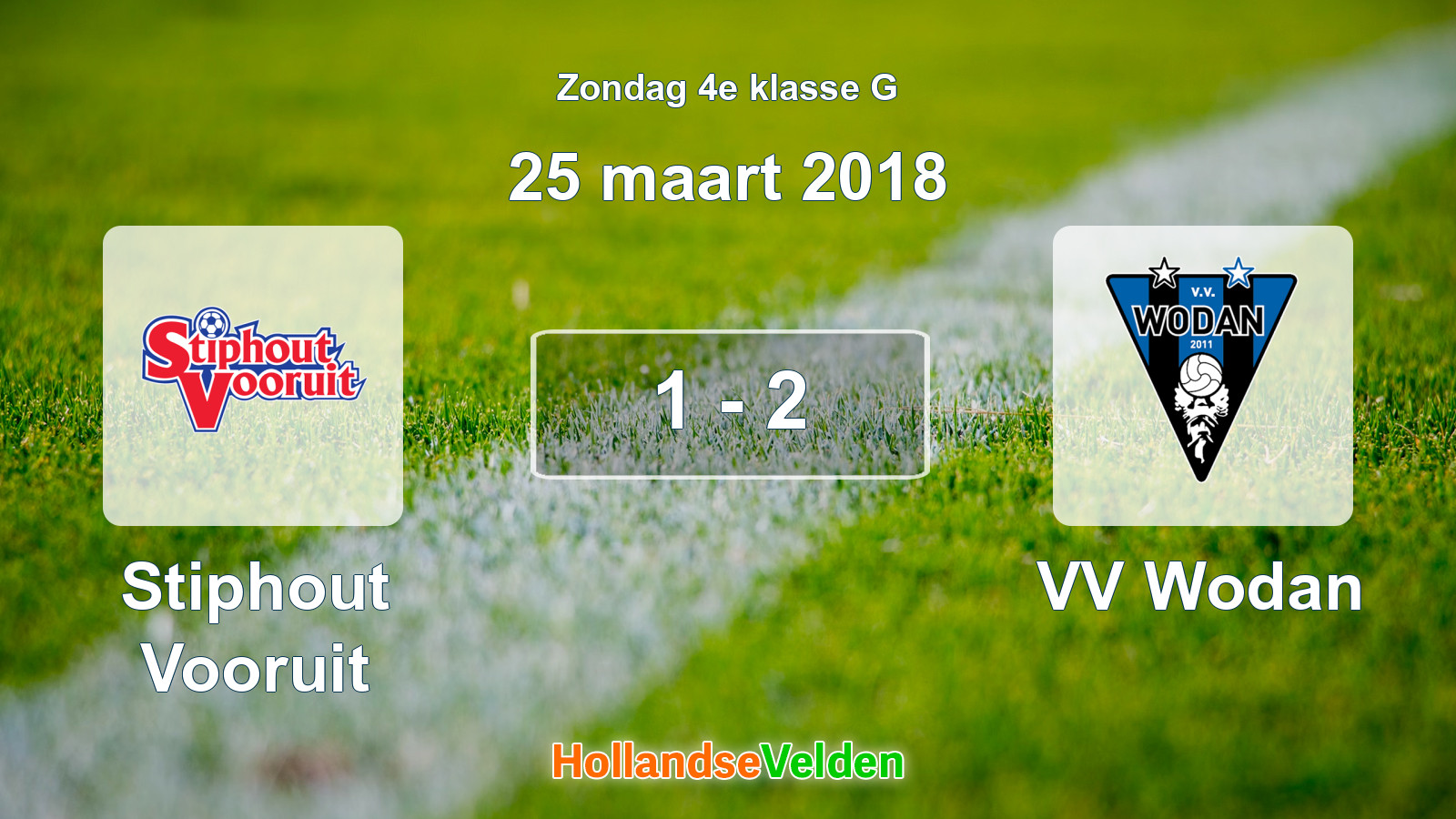 Gespeelde wedstrijd: Stiphout Vooruit - VV Wodan 1 - 2 (25 maart 2018)