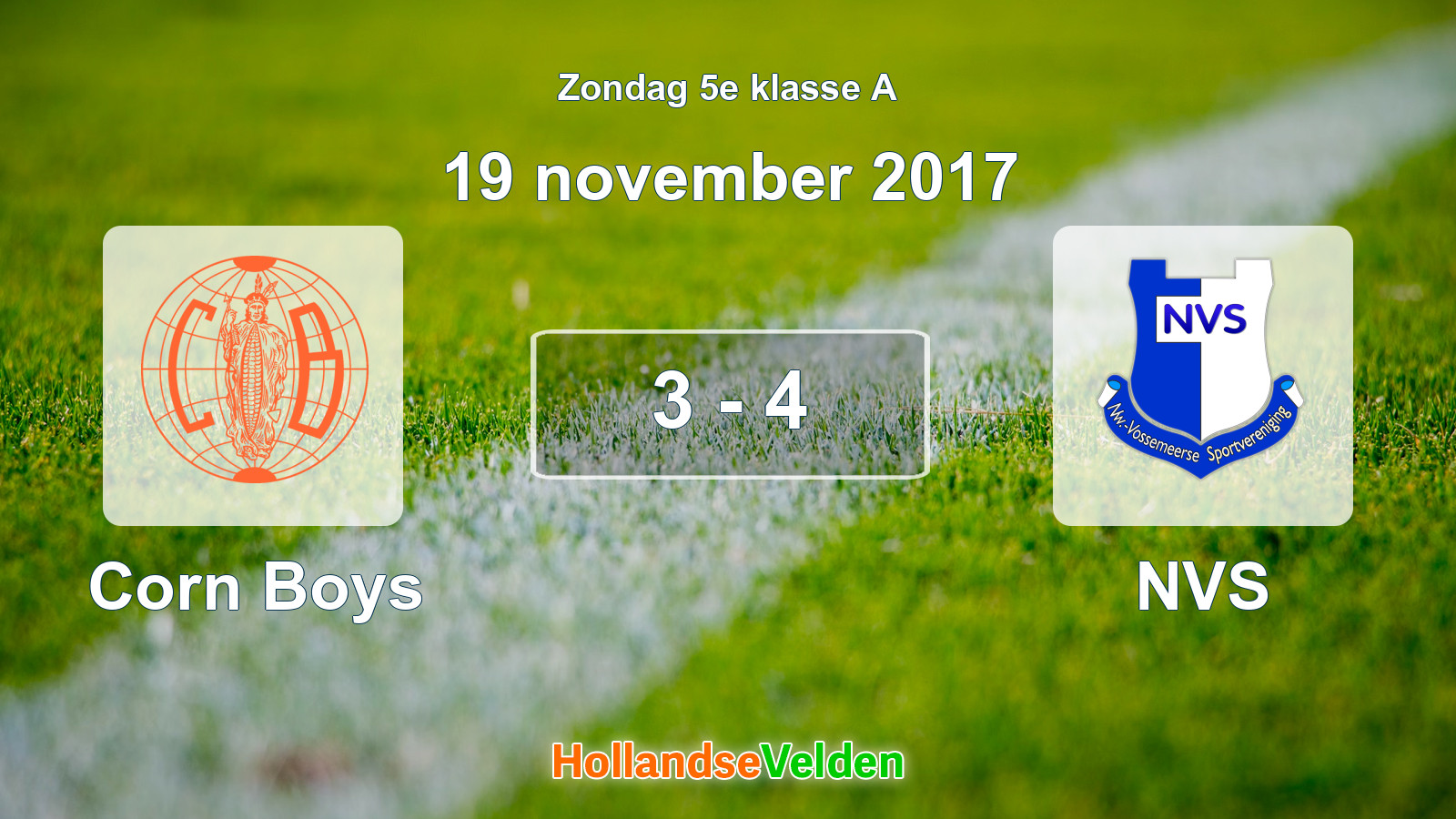 Gespeelde wedstrijd: Corn Boys - NVS 3 - 4 (19 november 2017)