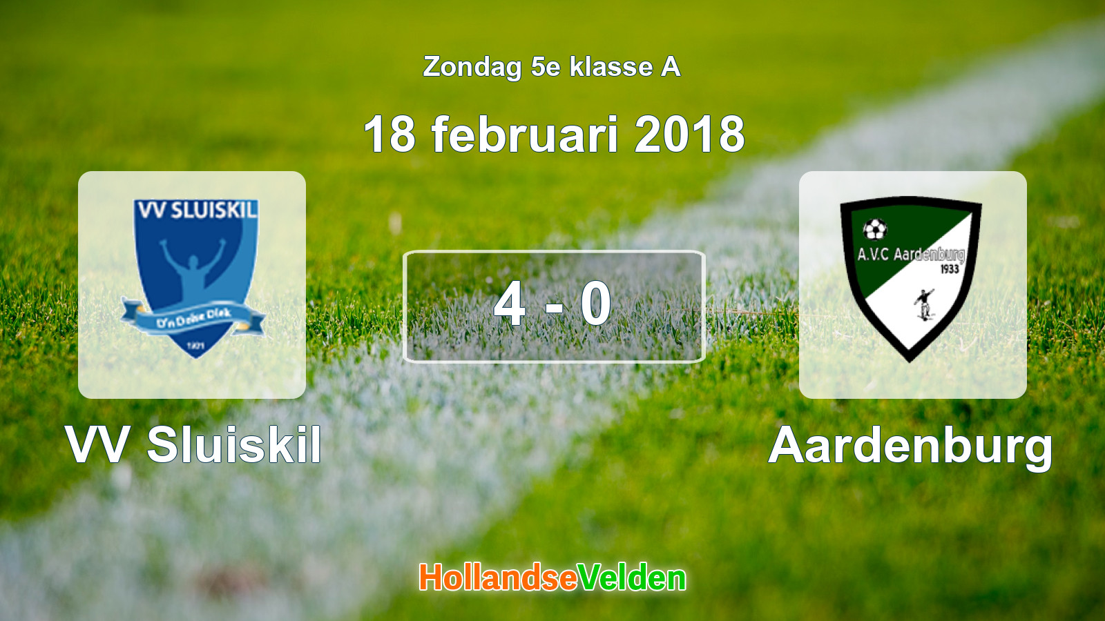 Gespeelde wedstrijd: VV Sluiskil - Aardenburg 4 - 0 (18 februari 2018)
