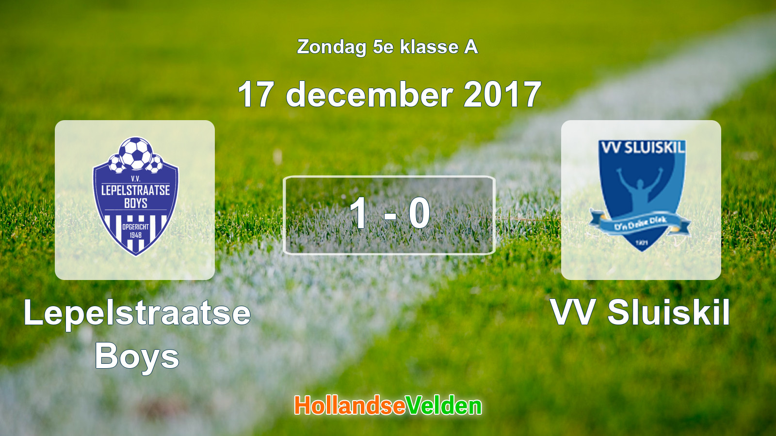Gespeelde wedstrijd: Lepelstraatse Boys - VV Sluiskil 1 - 0 (17 december 2017)