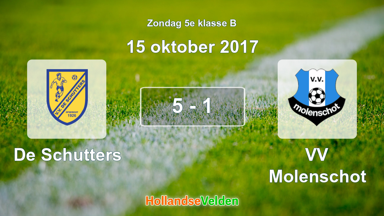Gespeelde wedstrijd: De Schutters - VV Molenschot 5 - 1 (15 oktober 2017)