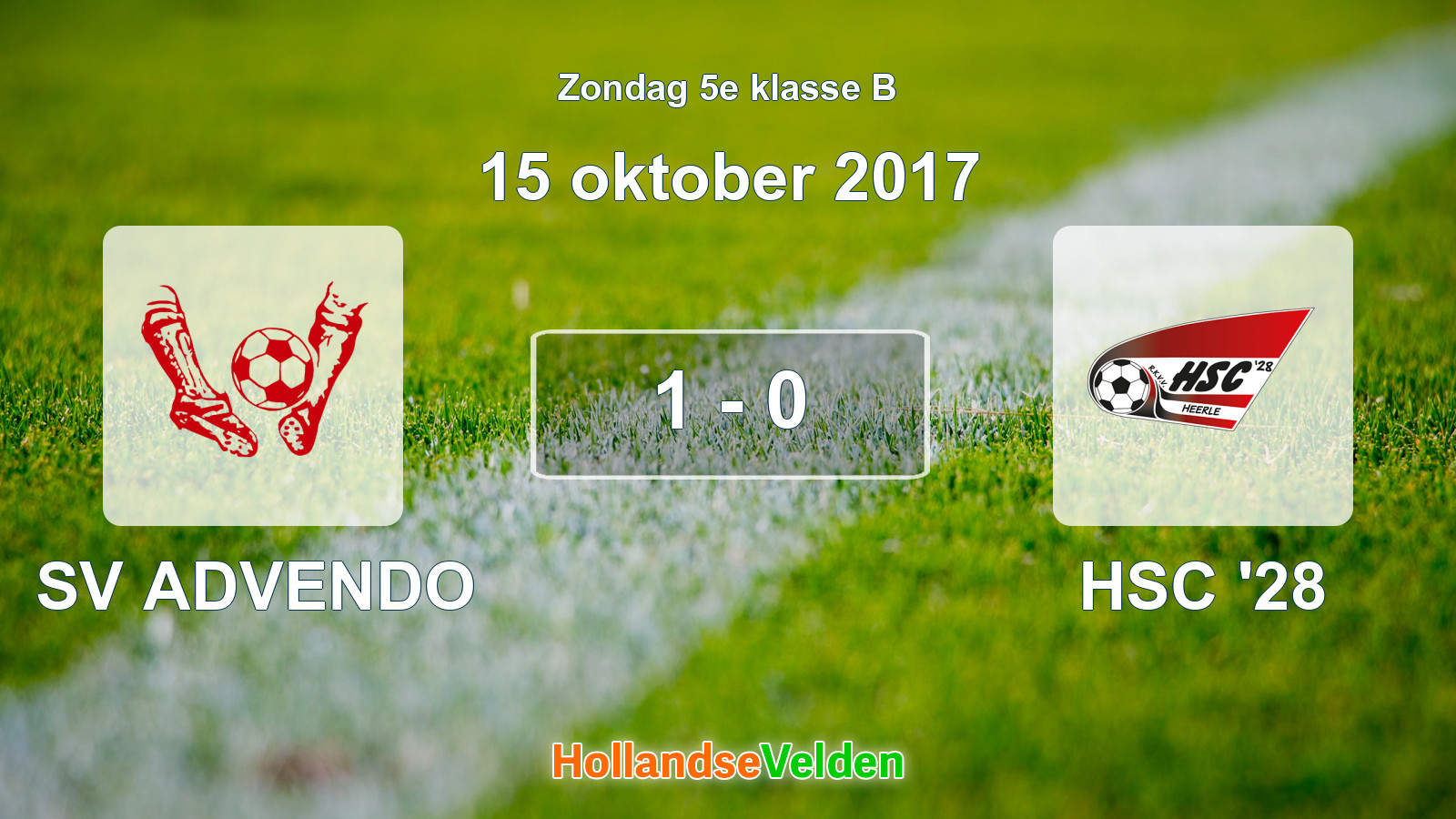 Gespeelde wedstrijd: SV ADVENDO - HSC '28 1 - 0 (15 oktober 2017)