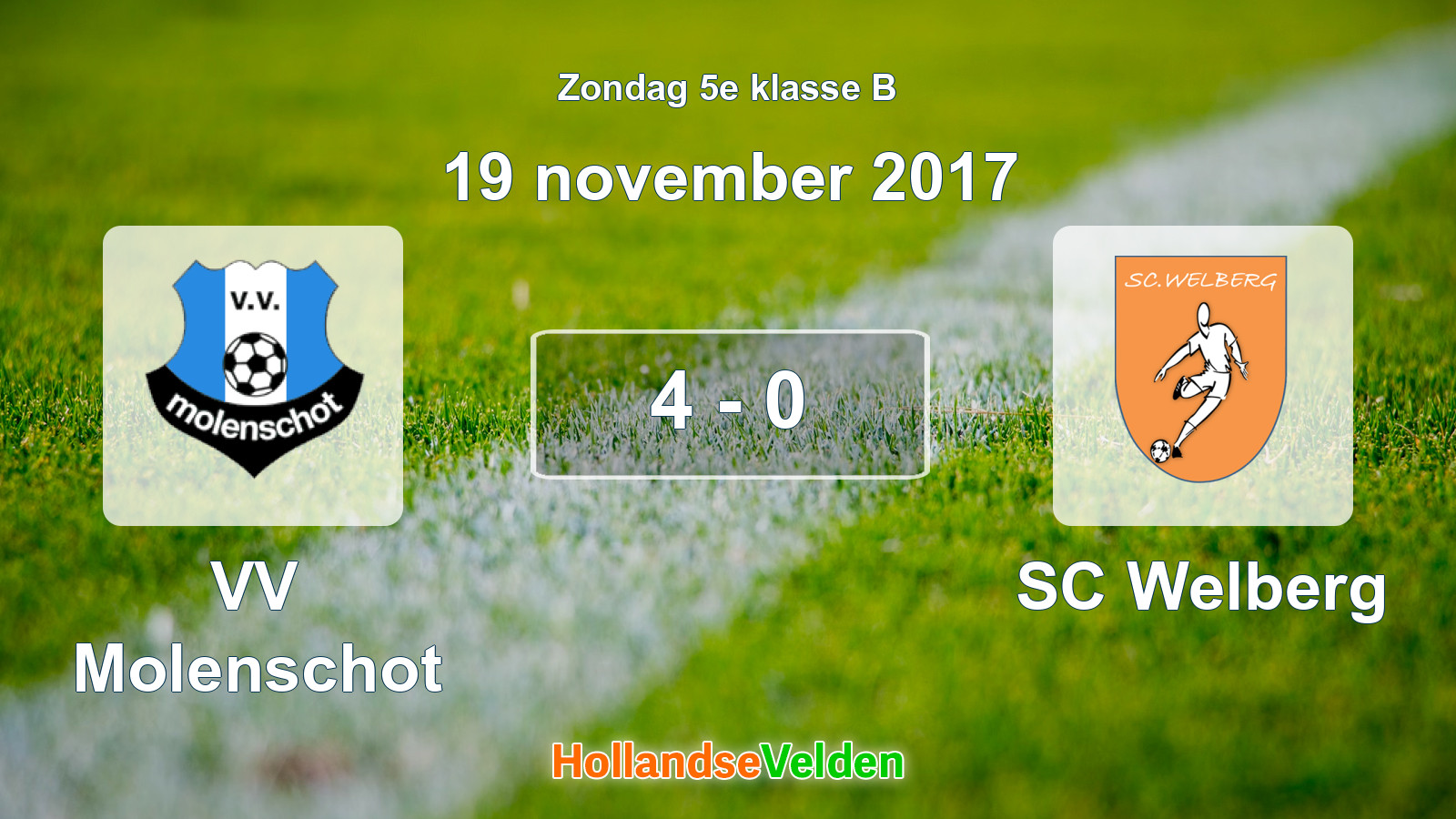 Gespeelde wedstrijd: VV Molenschot - SC Welberg 4 - 0 (19 november 2017)