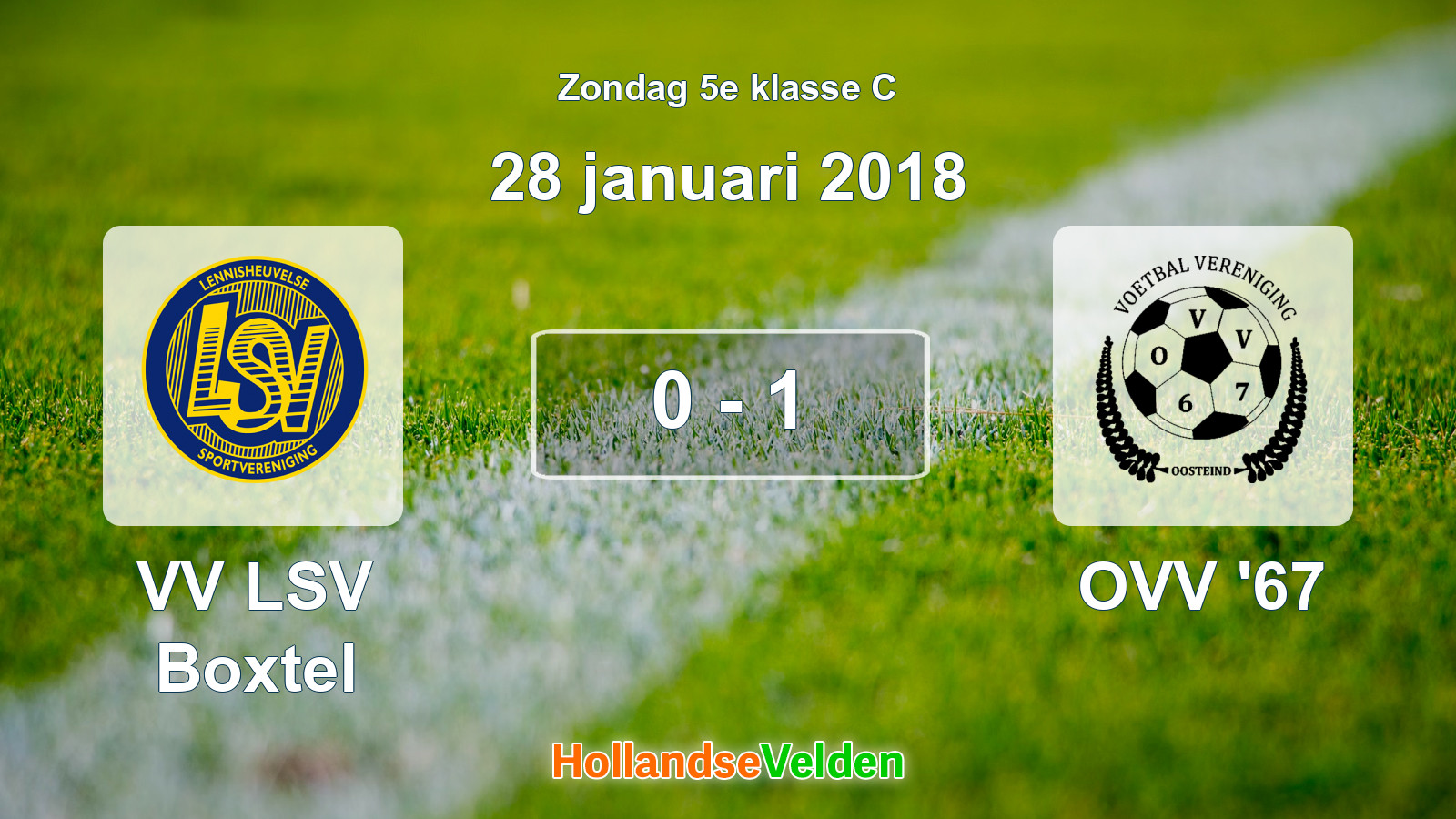 Gespeelde wedstrijd: VV LSV Boxtel - OVV '67 0 - 1 (28 januari 2018)