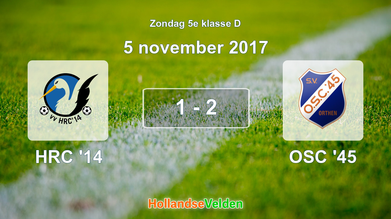 Gespeelde wedstrijd: HRC '14 - OSC '45 1 - 2 (5 november 2017)