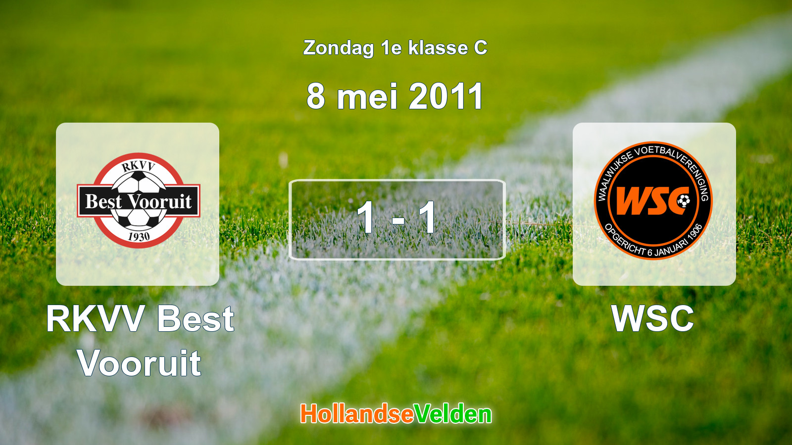 Gespeelde wedstrijd: RKVV Best Vooruit - WSC 1 - 1 (8 mei 2011)