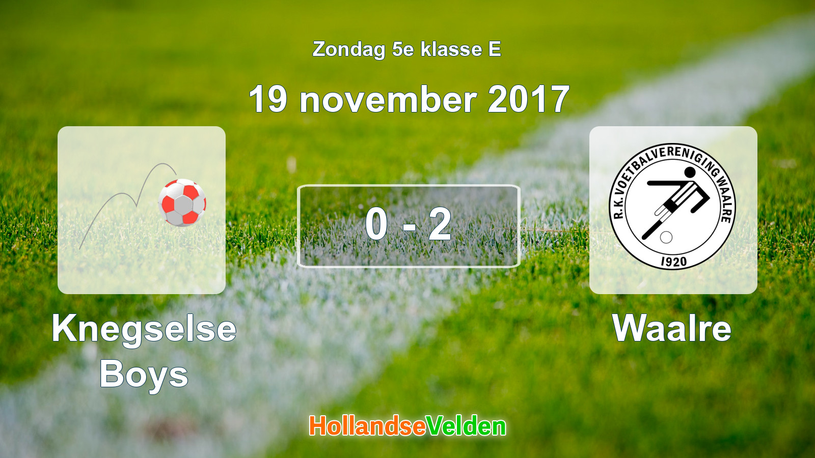 Gespeelde wedstrijd: Knegselse Boys - Waalre 0 - 2 (19 november 2017)