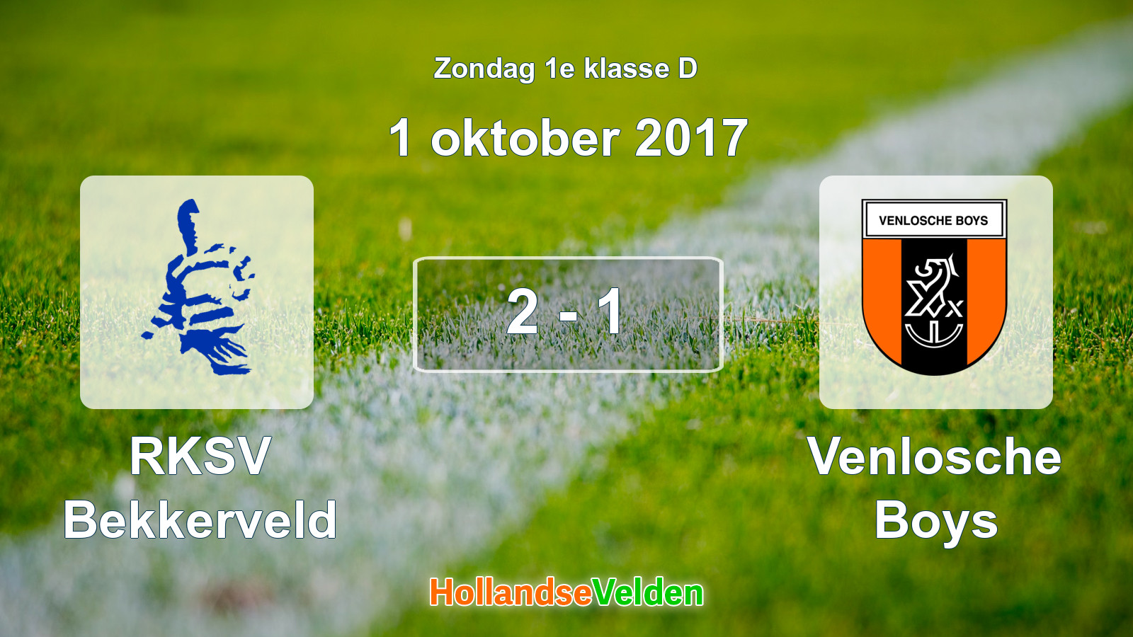 Gespeelde wedstrijd: RKSV Bekkerveld - Venlosche Boys 2 - 1 (1 oktober 2017)