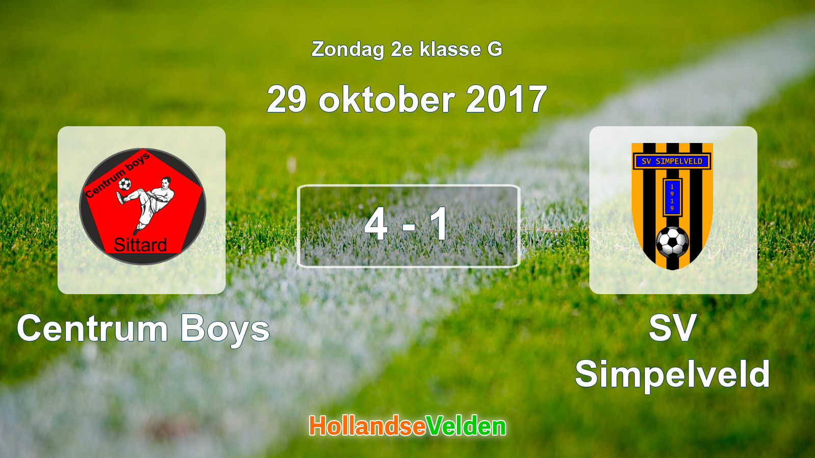 Gespeelde wedstrijd: Centrum Boys - SV Simpelveld 4 - 1 (29 oktober 2017)
