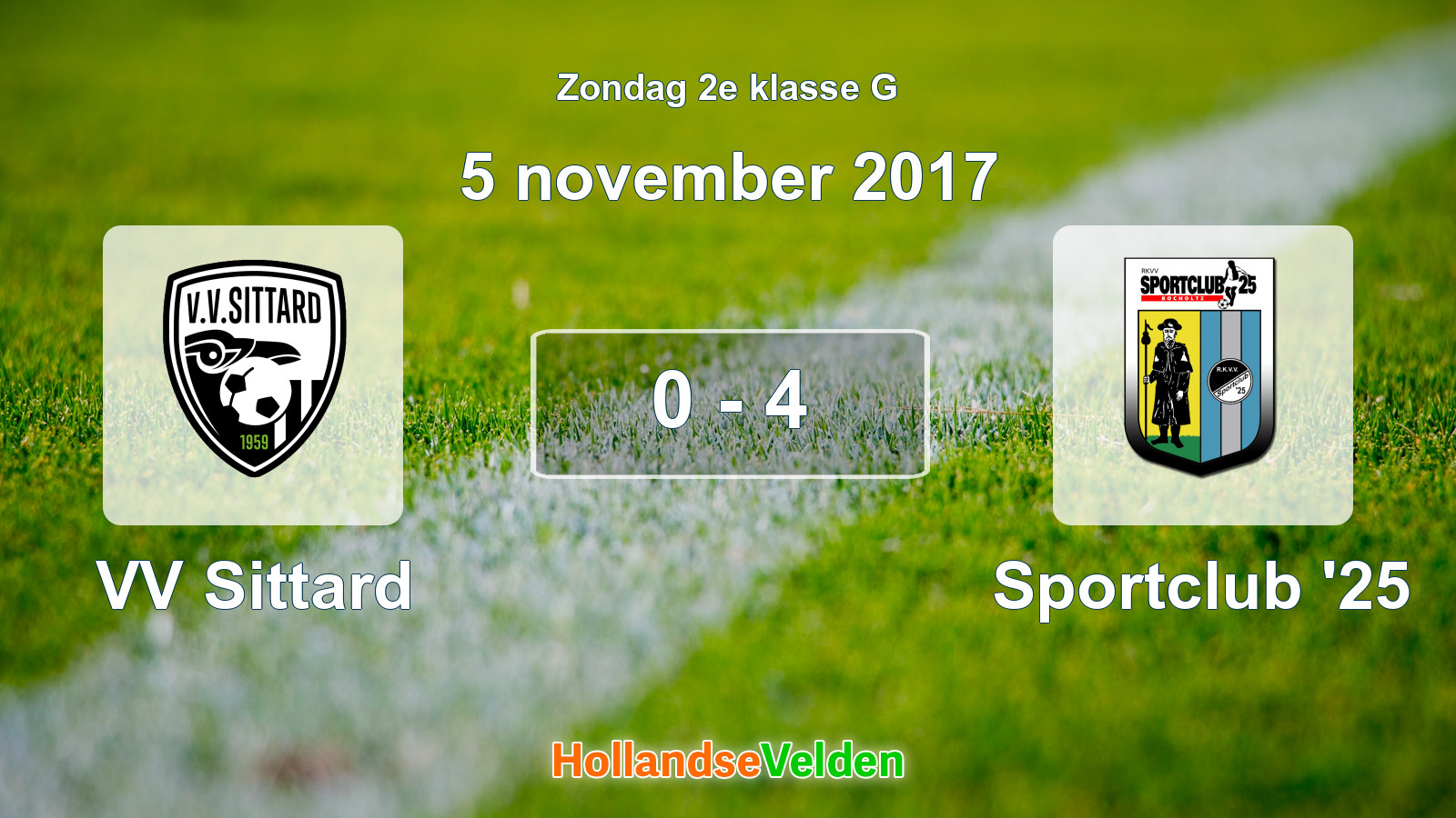 Gespeelde wedstrijd: VV Sittard - Sportclub '25 0 - 4 (5 november 2017)