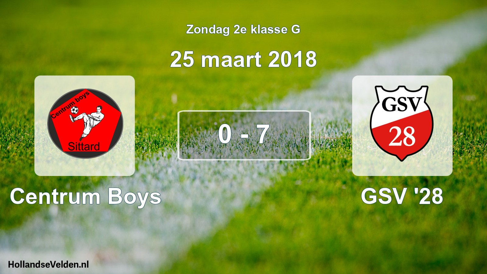 Gespeelde wedstrijd: Centrum Boys - GSV '28 0 - 7 (25 maart 2018)