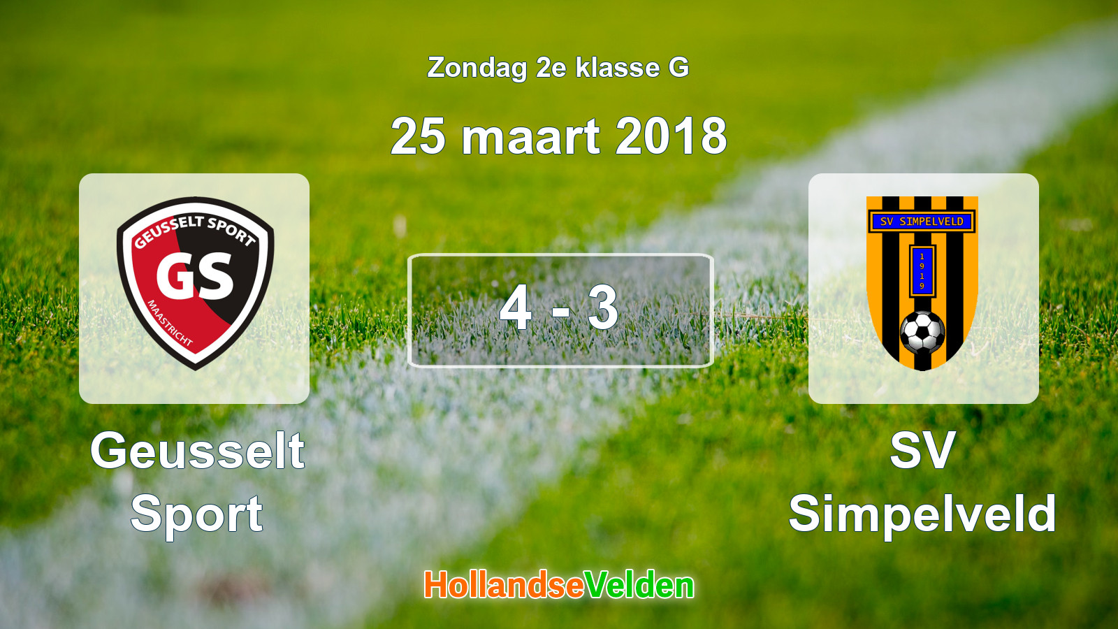 Gespeelde wedstrijd: Geusselt Sport - SV Simpelveld 4 - 3 (25 maart 2018)