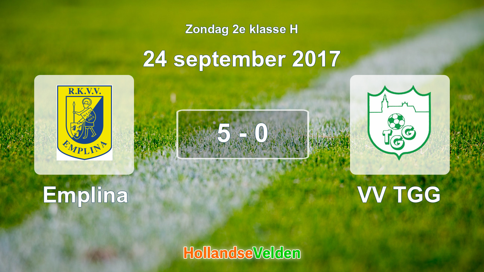 Gespeelde wedstrijd: Emplina - VV TGG 5 - 0 (24 september 2017)