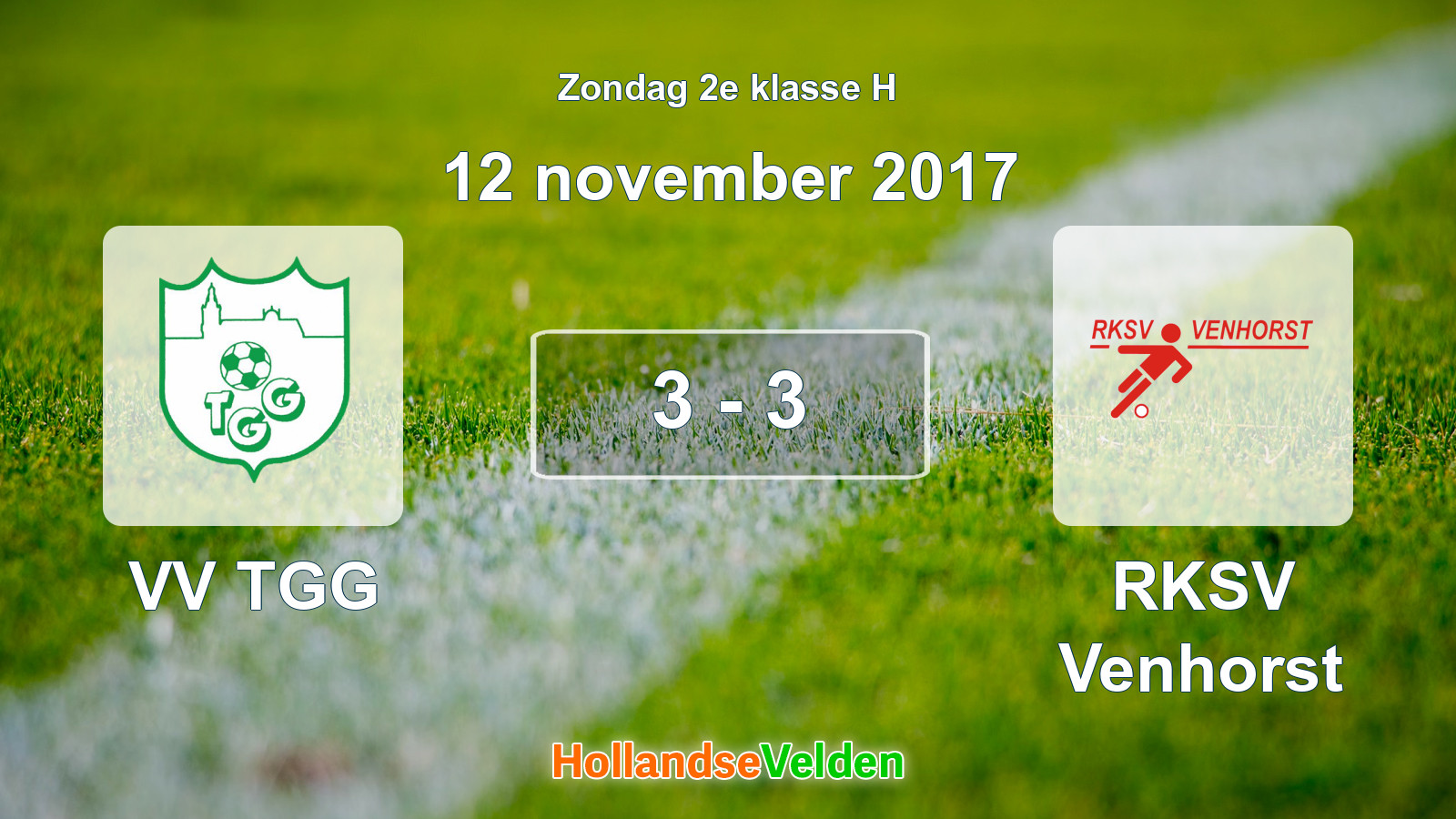Gespeelde wedstrijd: VV TGG - RKSV Venhorst 3 - 3 (12 november 2017)